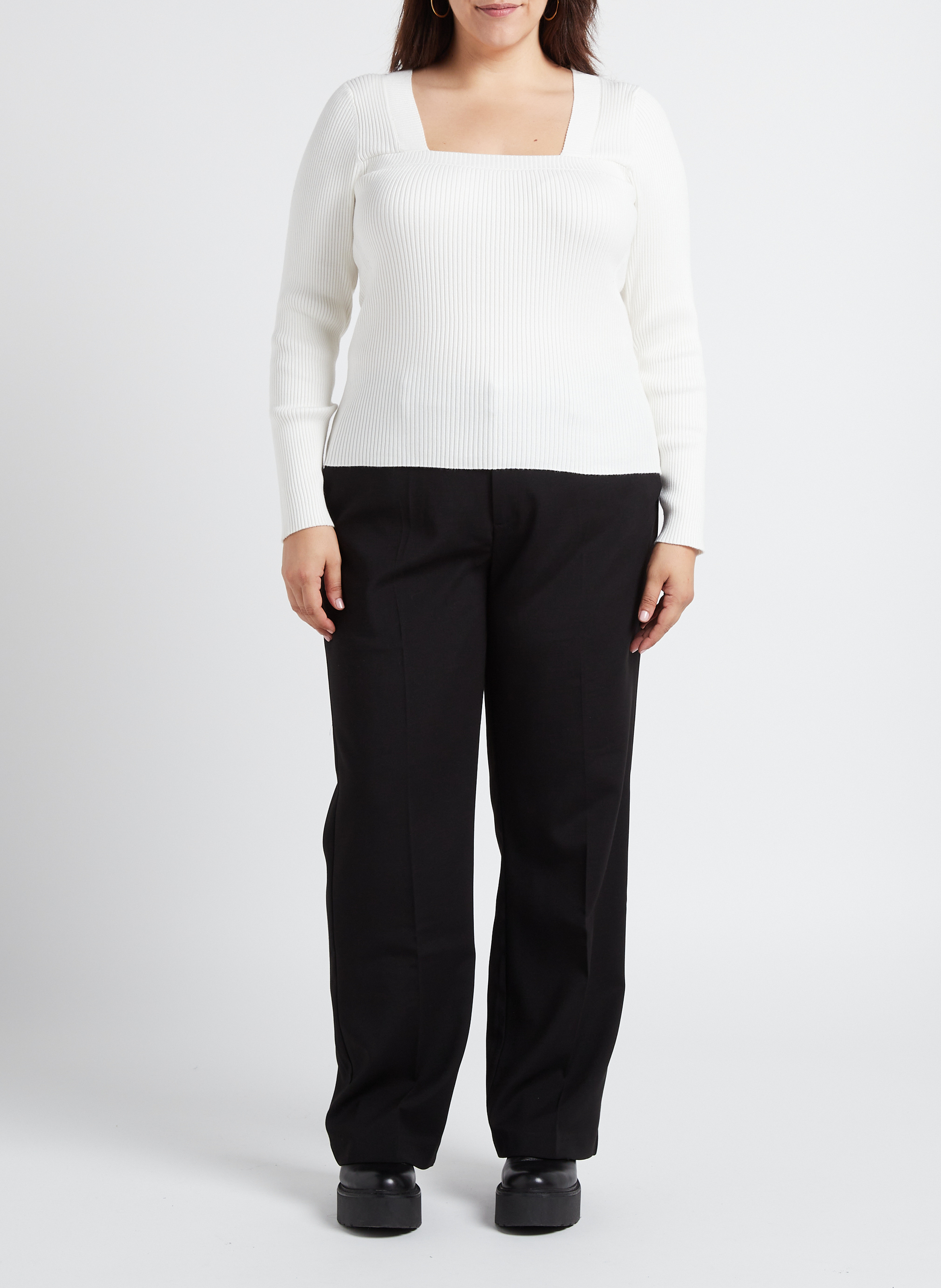 Figurbetontes Top mit V-Ausschnitt GINA TRICOT Weiss