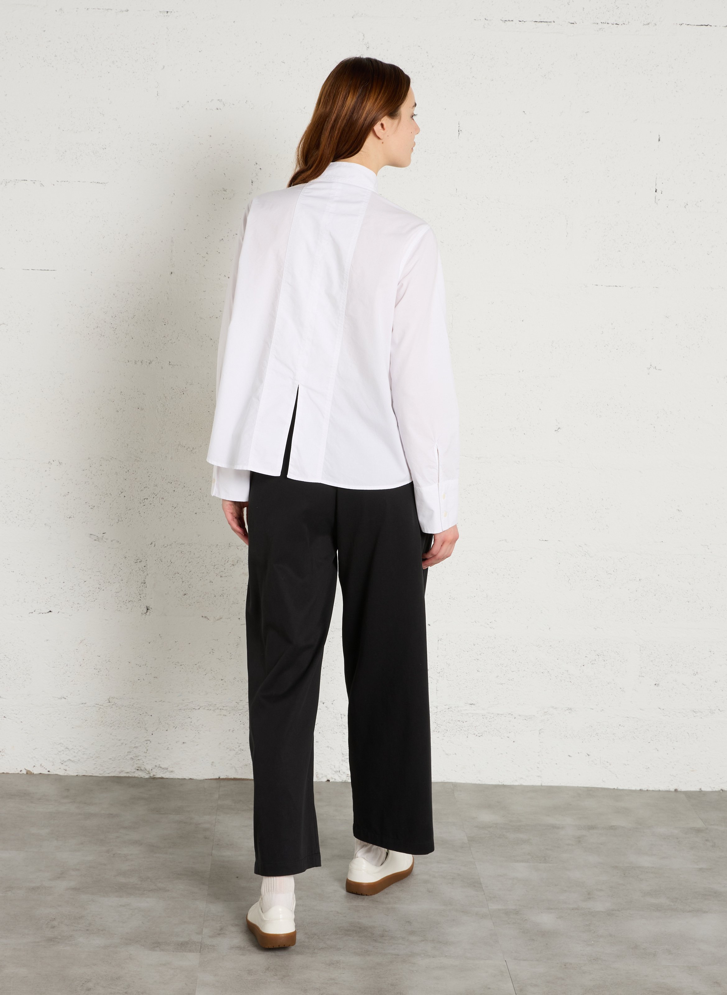 Solid straight shirt with lavallière RUE DE TOKYO White