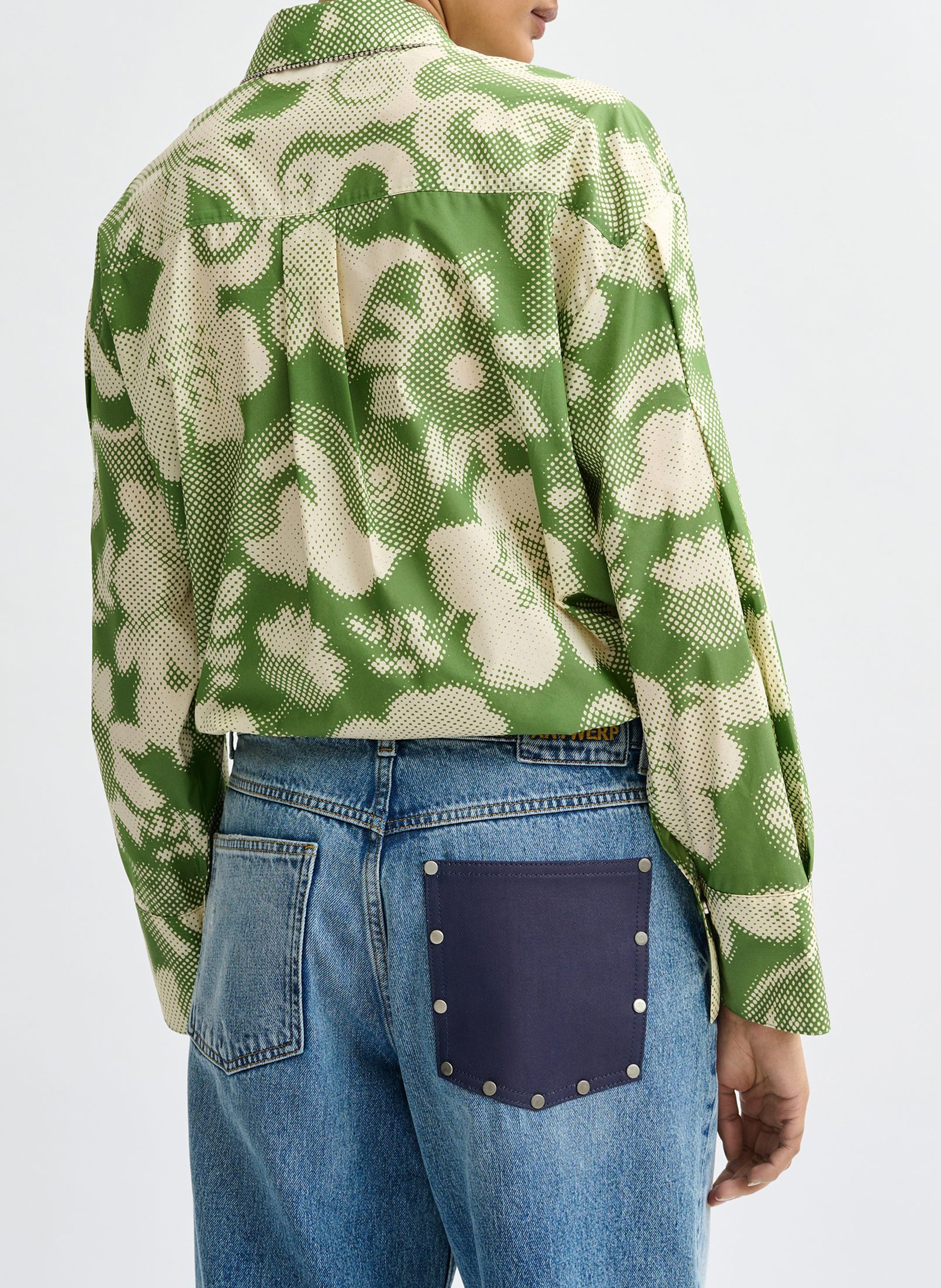 Chemise col classique en coton mélangé ESSENTIEL ANTWERP Vert