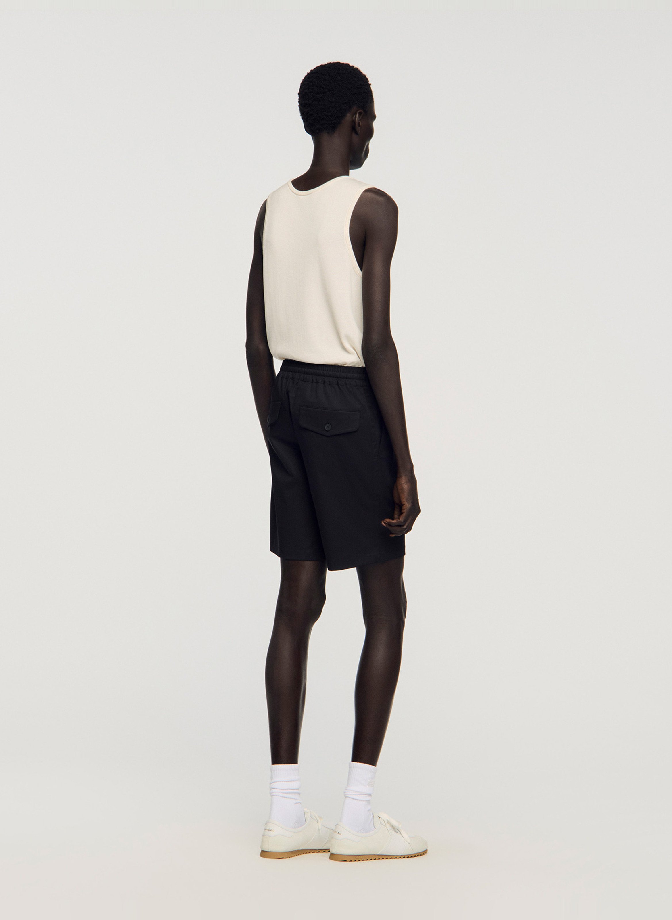 Short regular-fit en coton mélangé SANDRO Noir