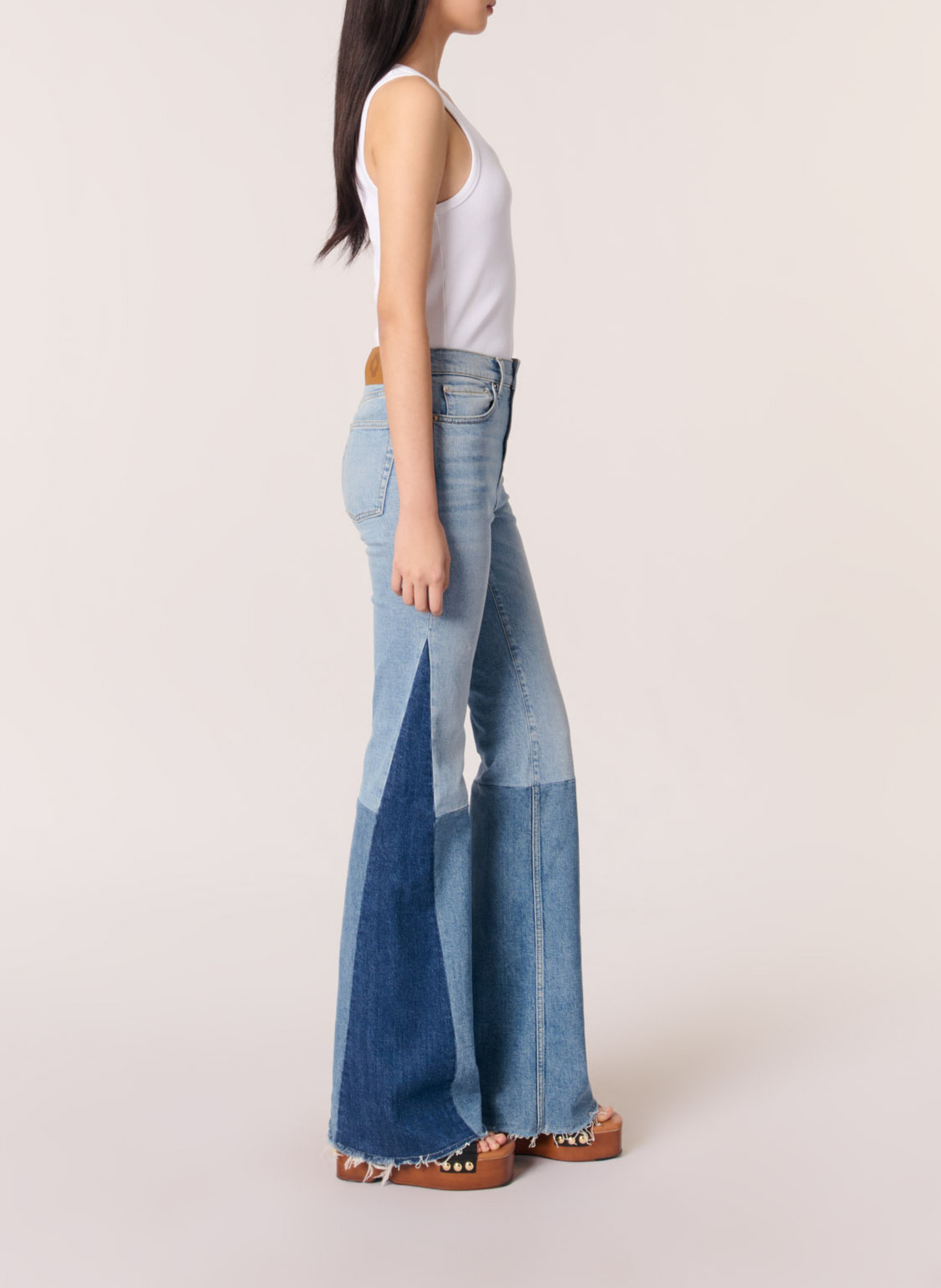 Straight patchwork jeans MAJE Blue