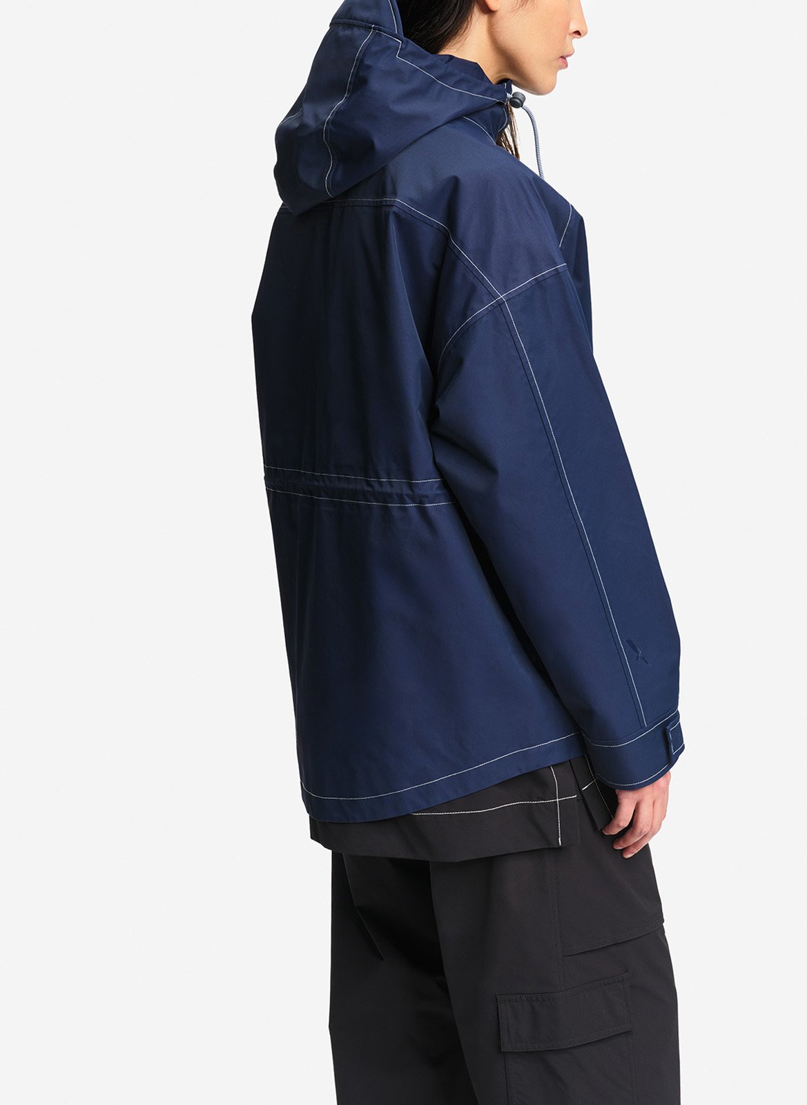 Fitted solid color hooded parka AIGLE Blue