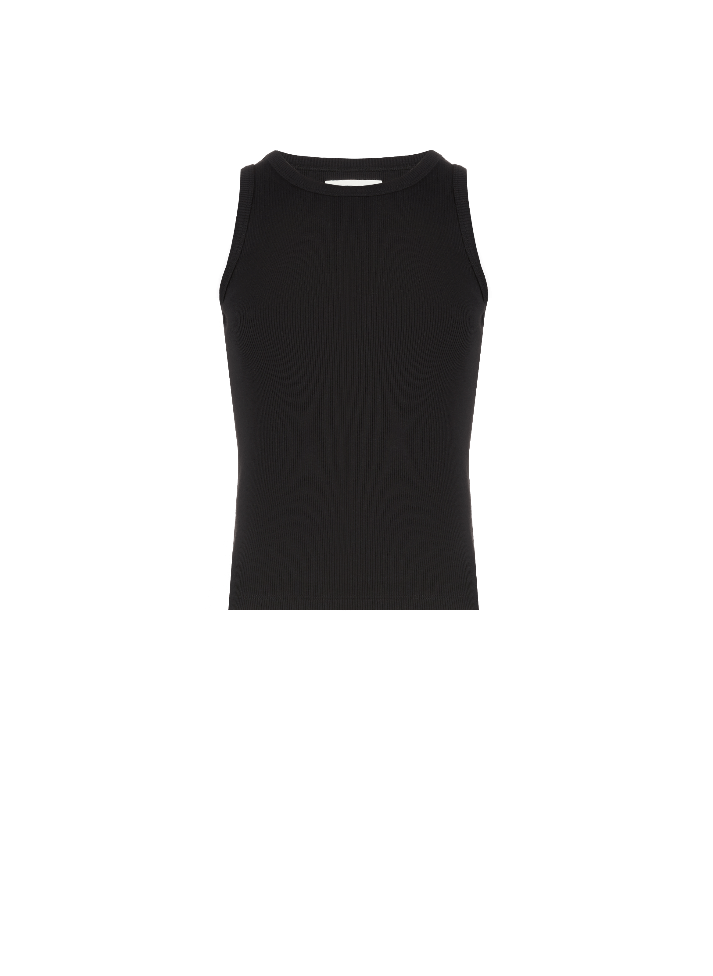 Geripptes Tanktop aus Baumwolle SAISON 1865 Schwarz