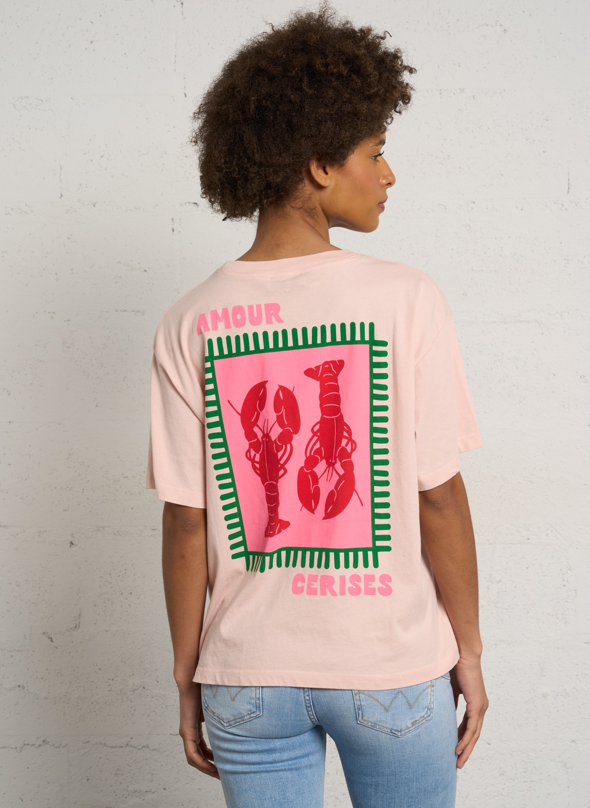 Tee-shirt oversize en coton LE TEMPS DES CERISES Rose