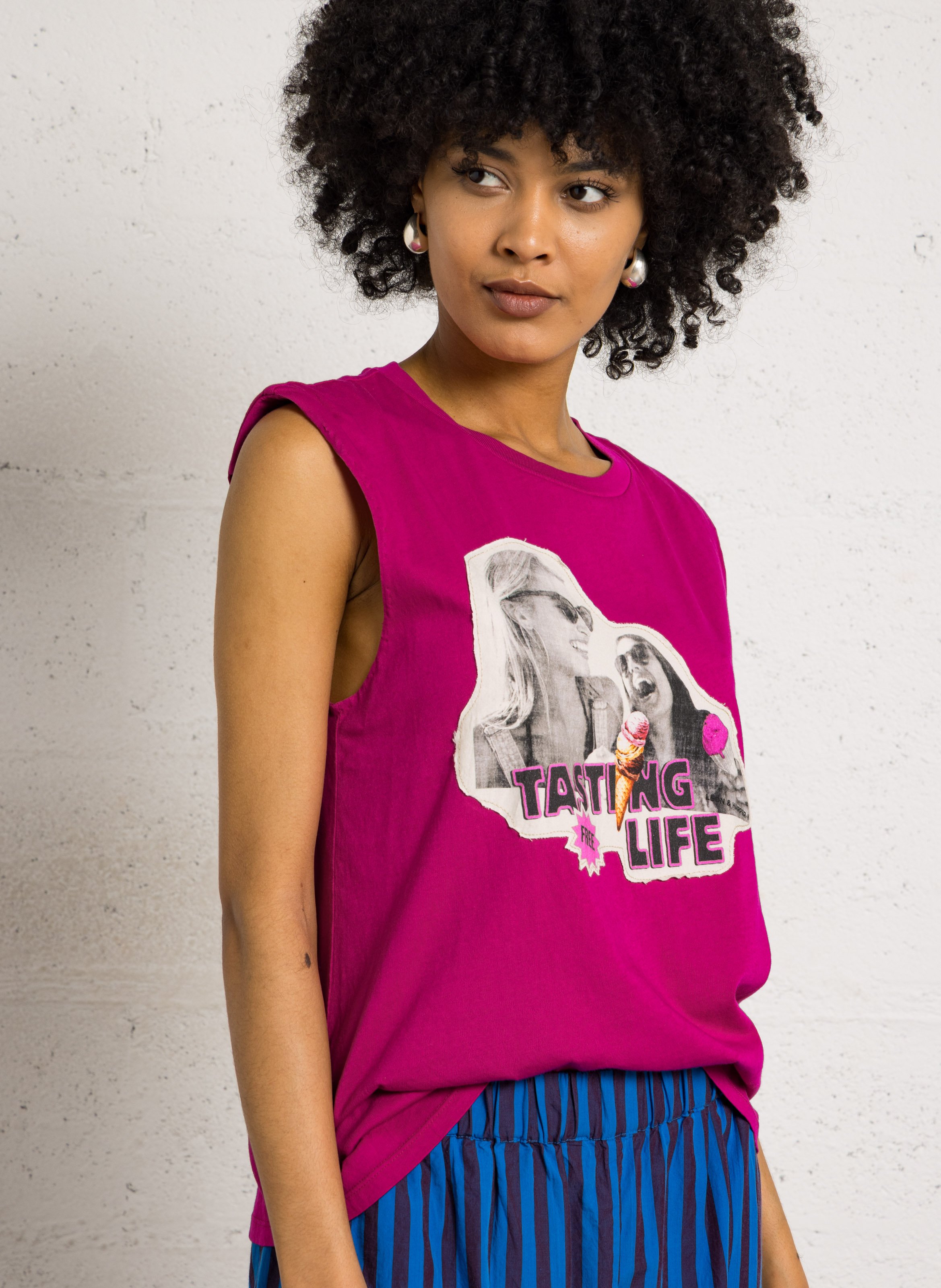 Débardeur col rond en coton bio LEON & HARPER