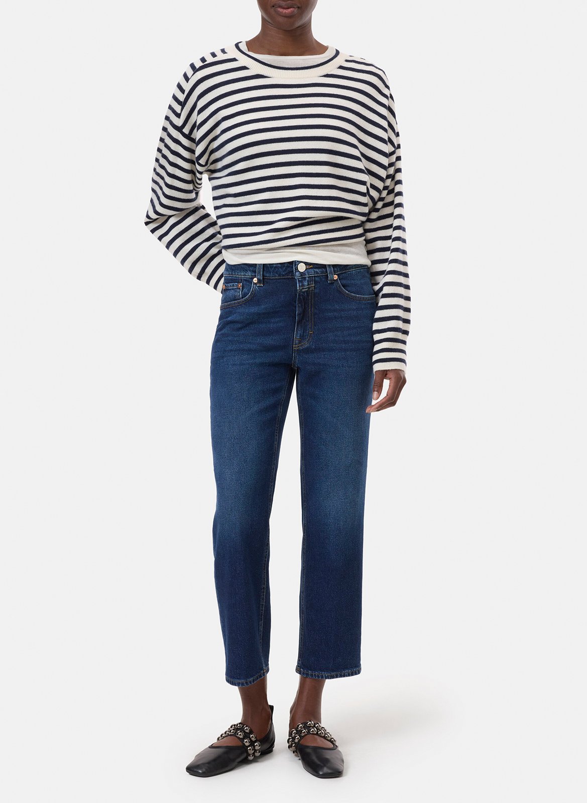 Gerade geschnittene Jeans-Caprihose CLOSED Blau