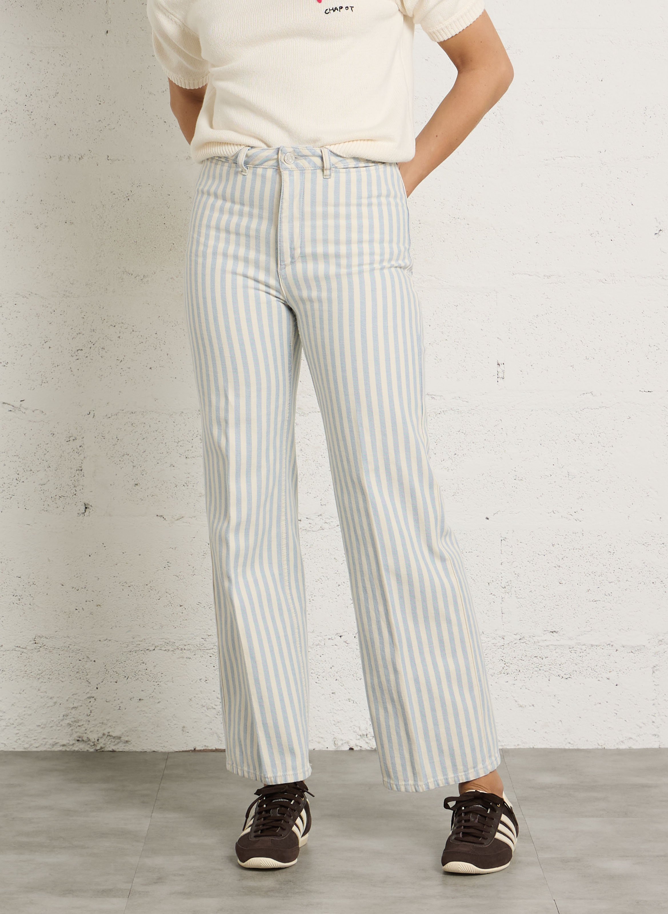 Jean droit en coton LAB DIP Bleu