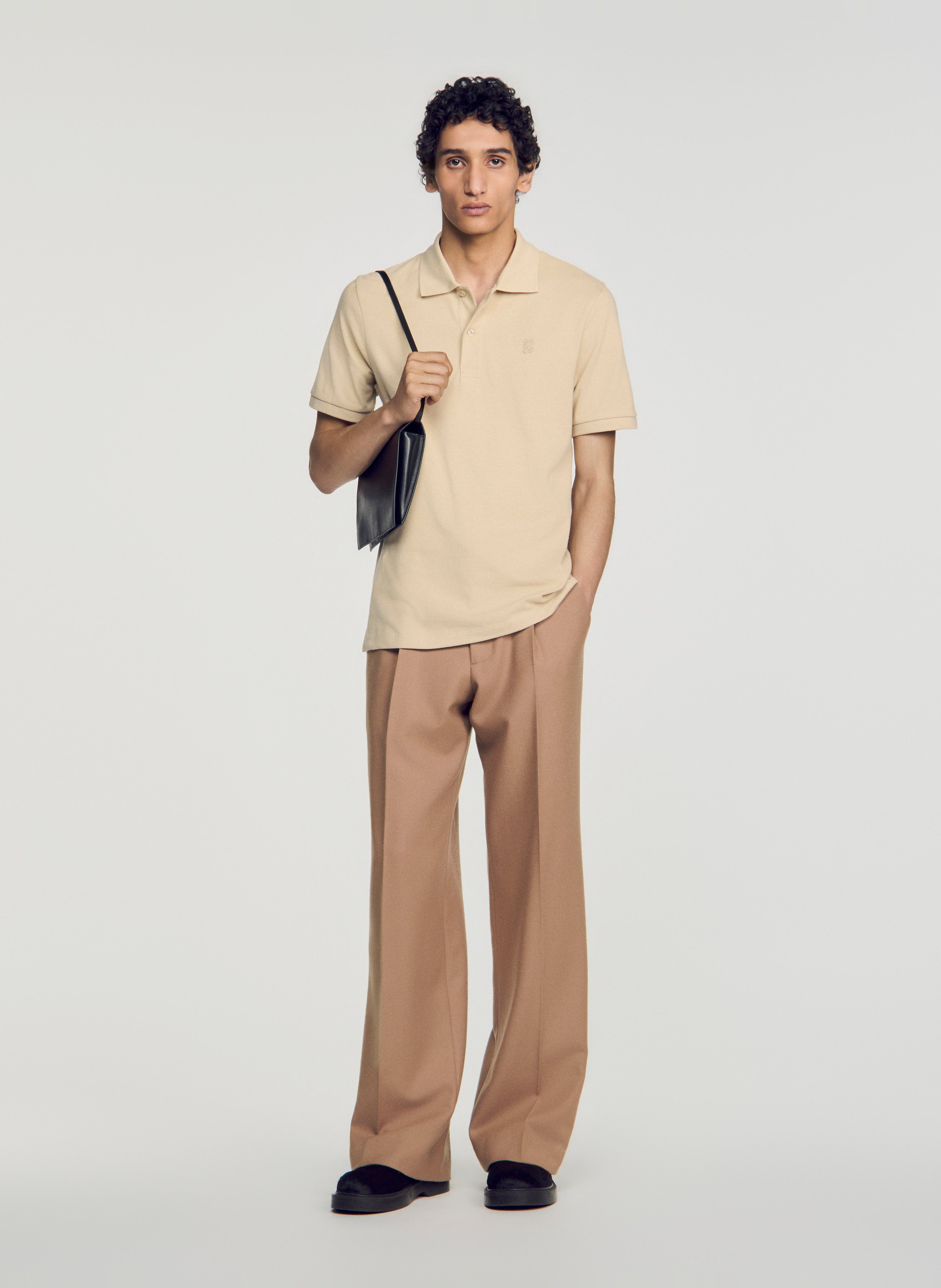 Kurzärmliges Poloshirt SANDRO Beige