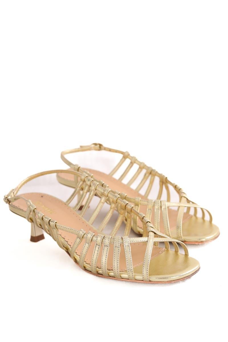 Faux leather sandals ROUJE - Seconde Main Golden