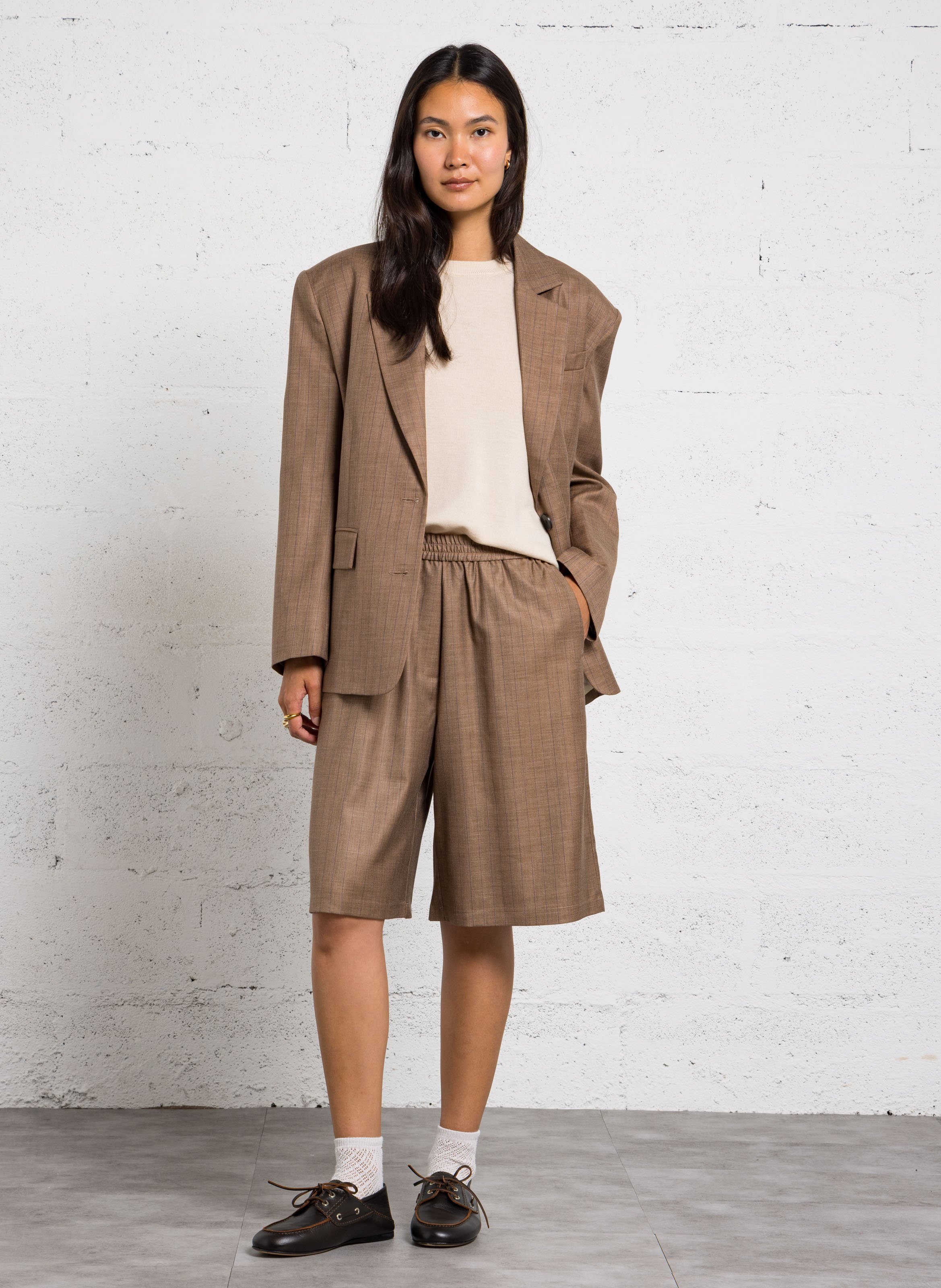 Oversized printed blazer STELLA NOVA Brown