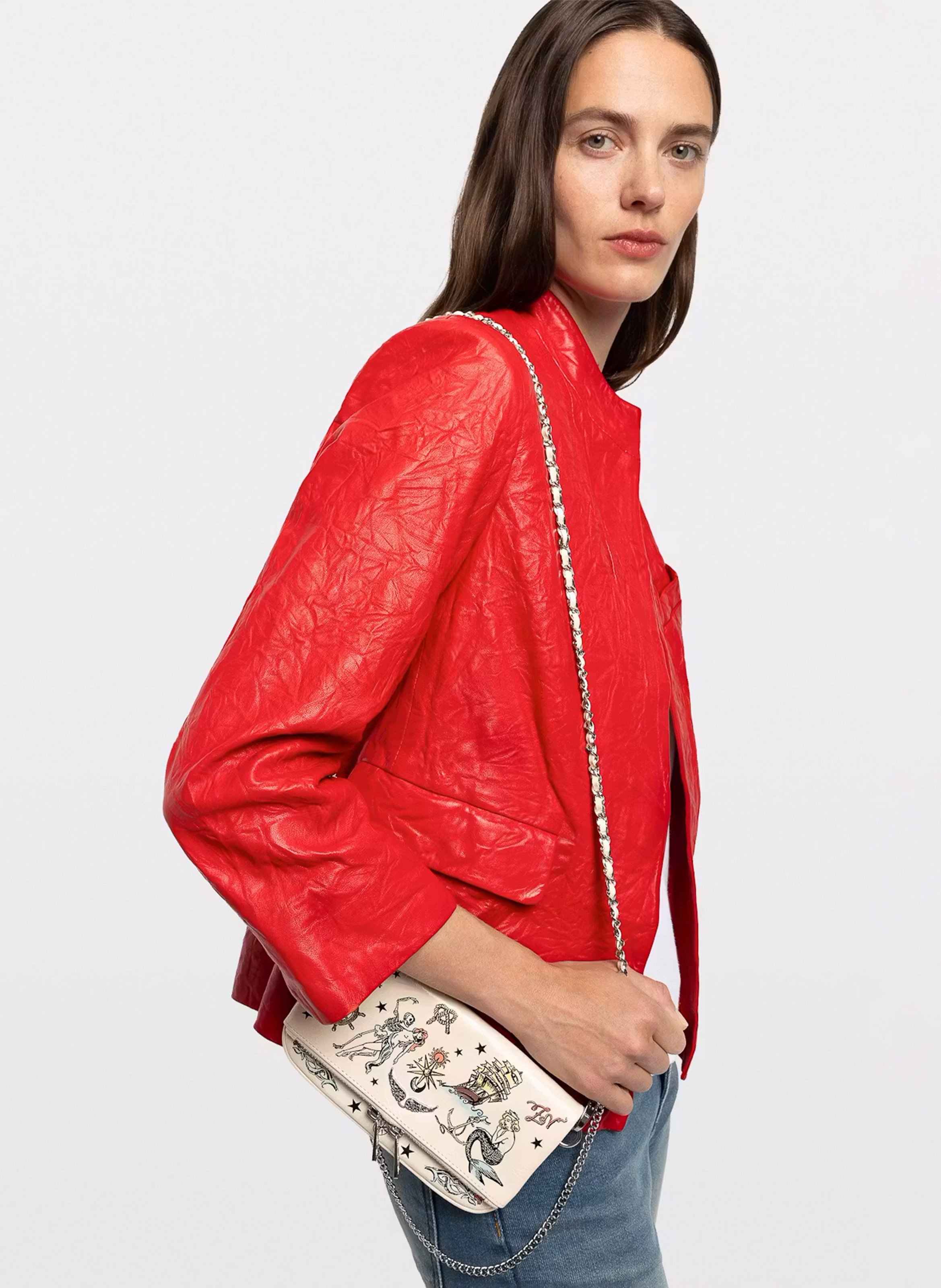 Sac bandoulière en cuir ZADIG&VOLTAIRE Blanc