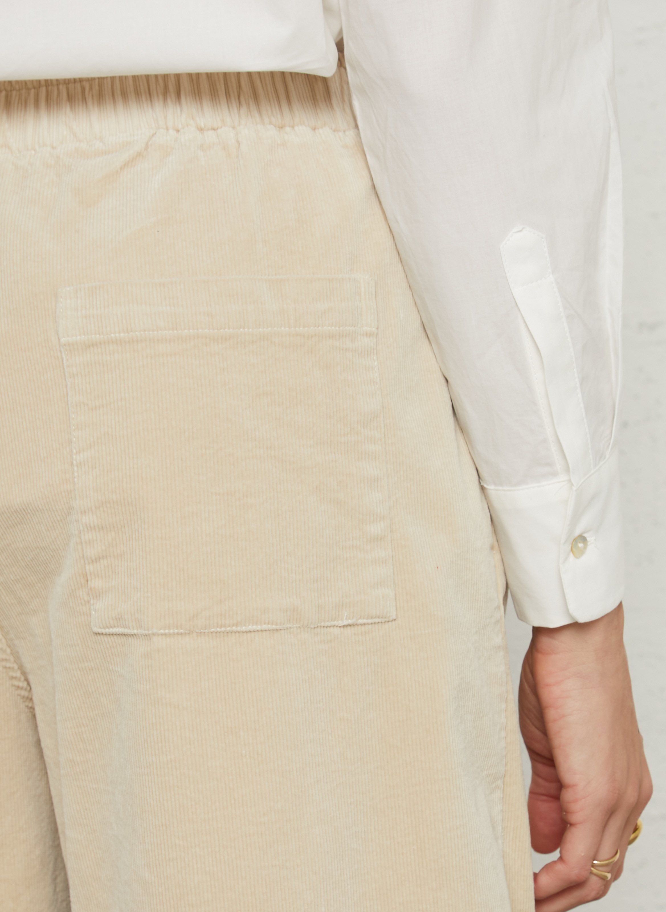 Pantalon large velours côtelé JC SOPHIE Beige