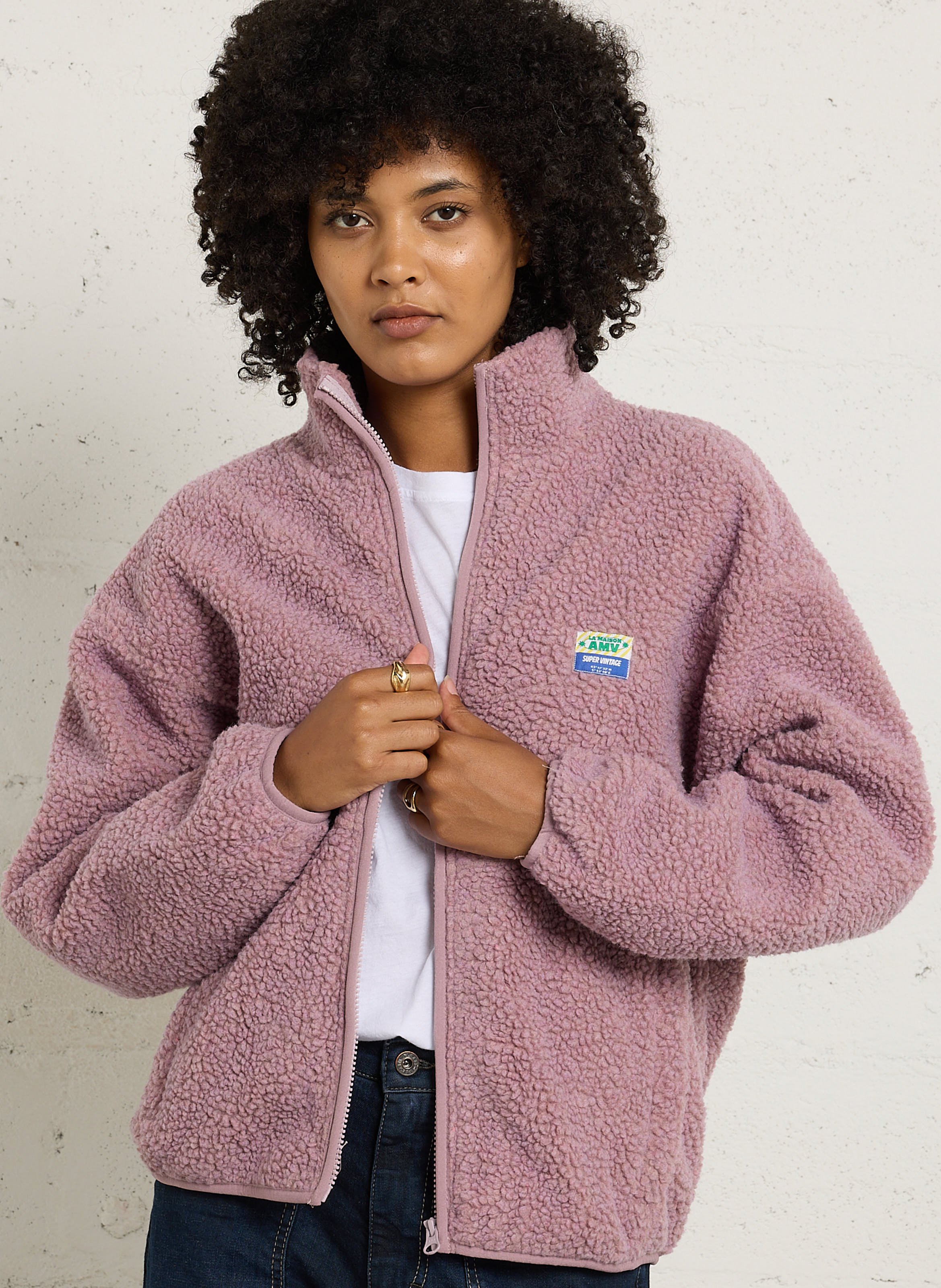 Fleecejack met rits AMERICAN VINTAGE Roze
