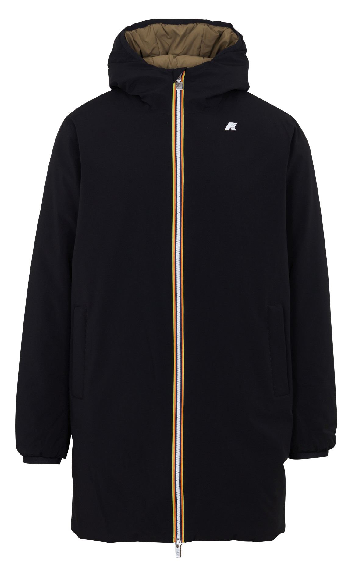Gerade geschnittene Jacke mit Kapuze K-WAY Schwarz