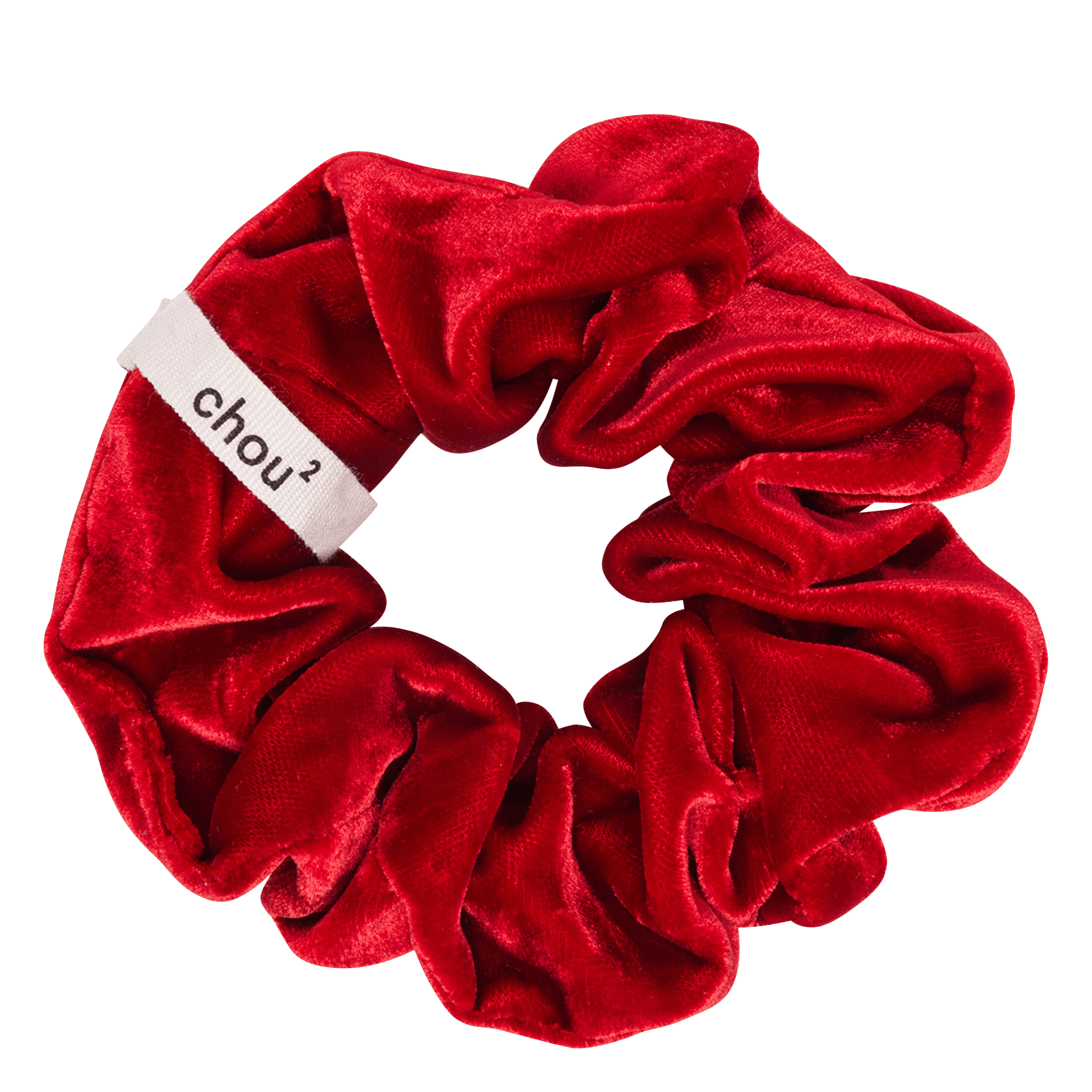 Plain velvet scrunchie CHOU AU CARRE Red