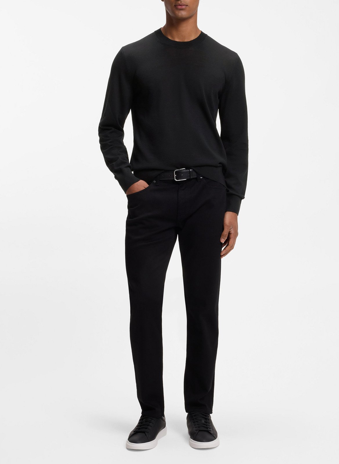 Round-neck wool sweater BOSS Black