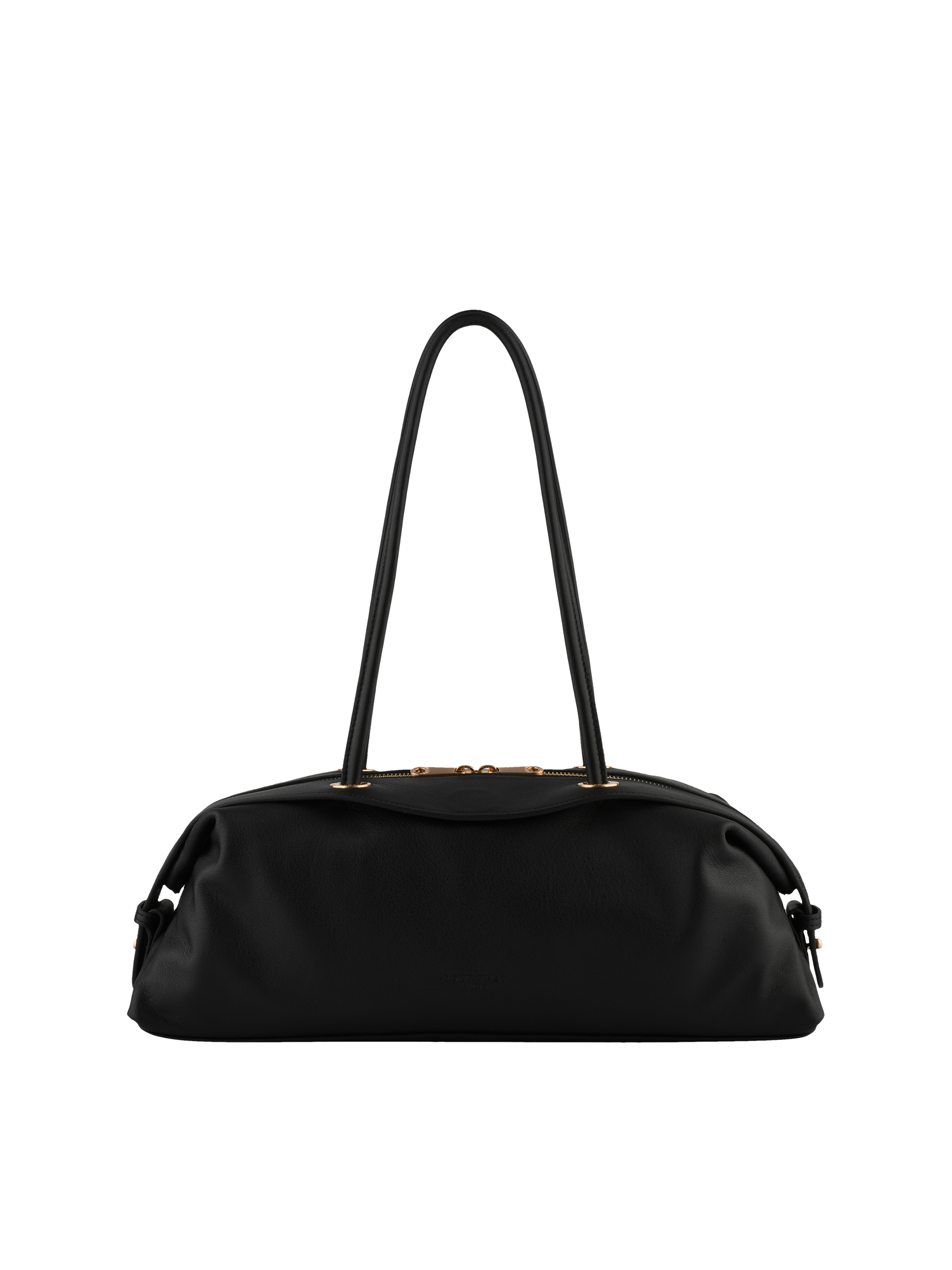 Calfskin leather shoulder bag POURCHET Black