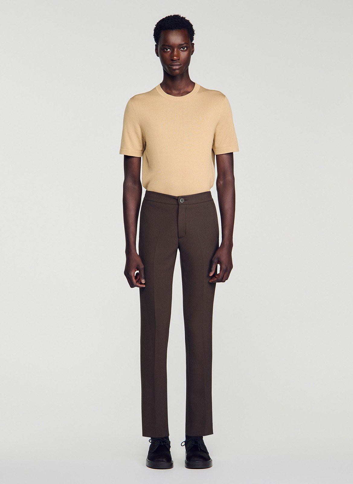 Carrot trousers SANDRO Brown