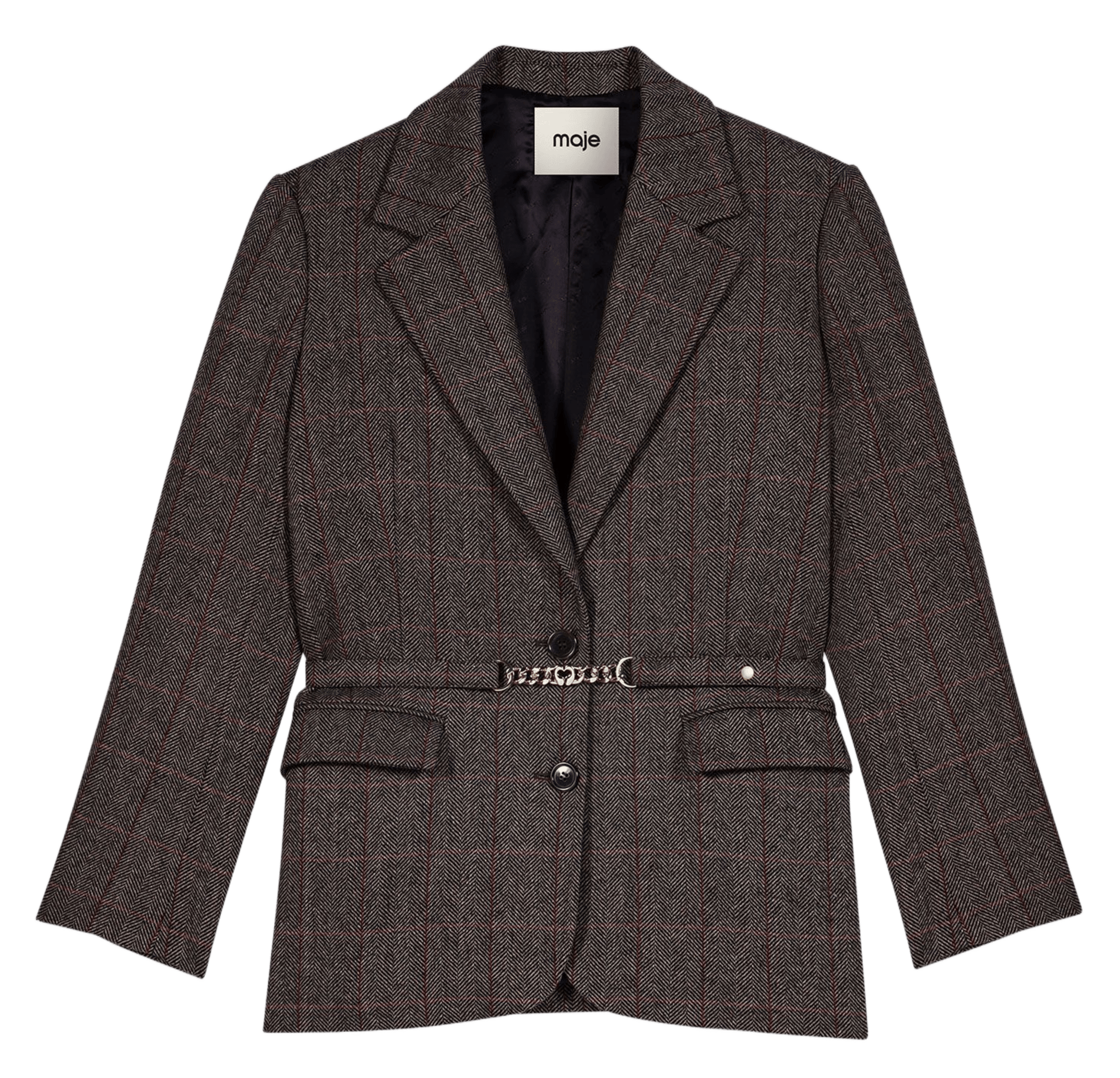 Rechte blazer | wolblend MAJE Bruin