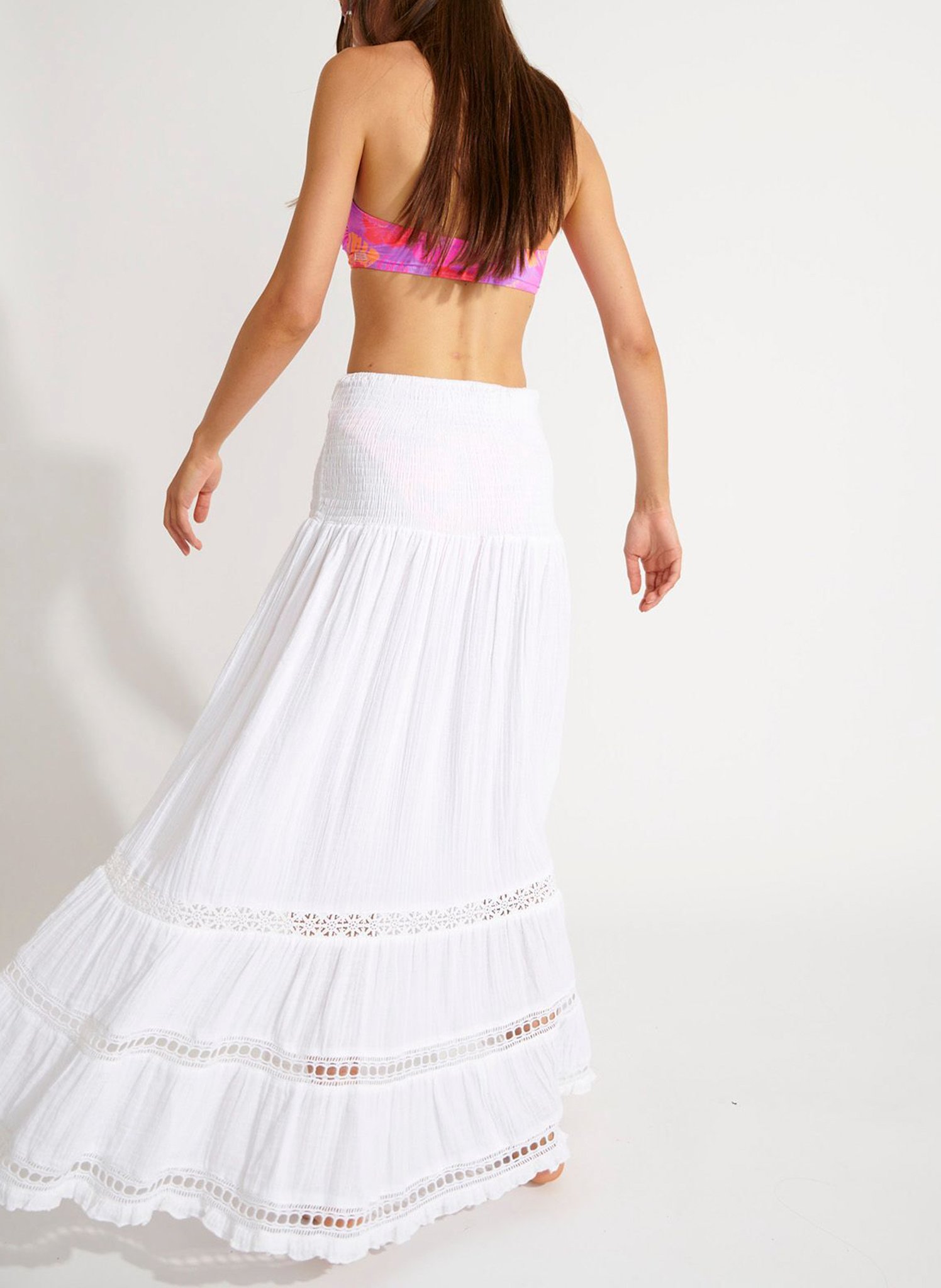 Bustier midi dress BANANA MOON White