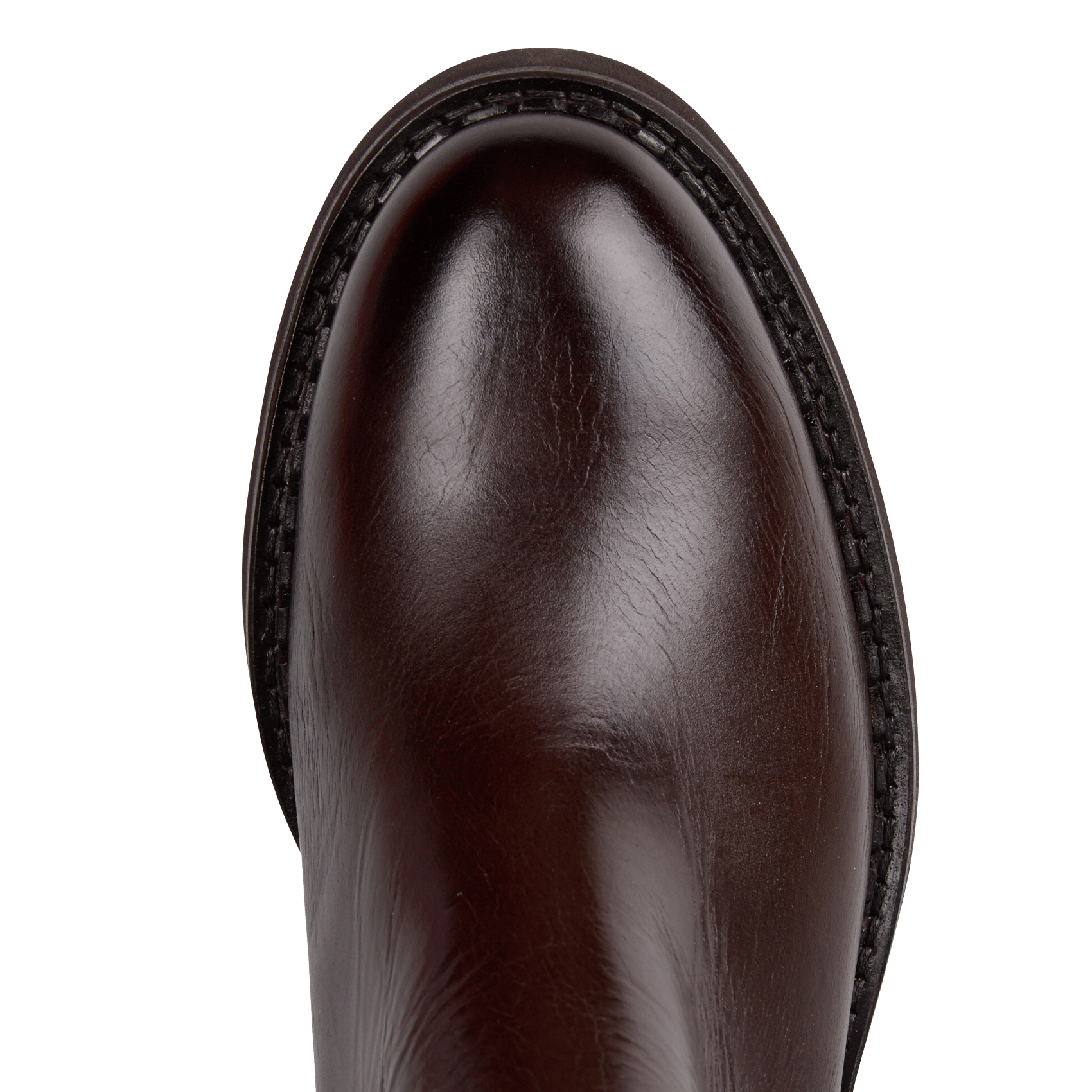 Round-toe leather ankle boots BOCAGE Brown
