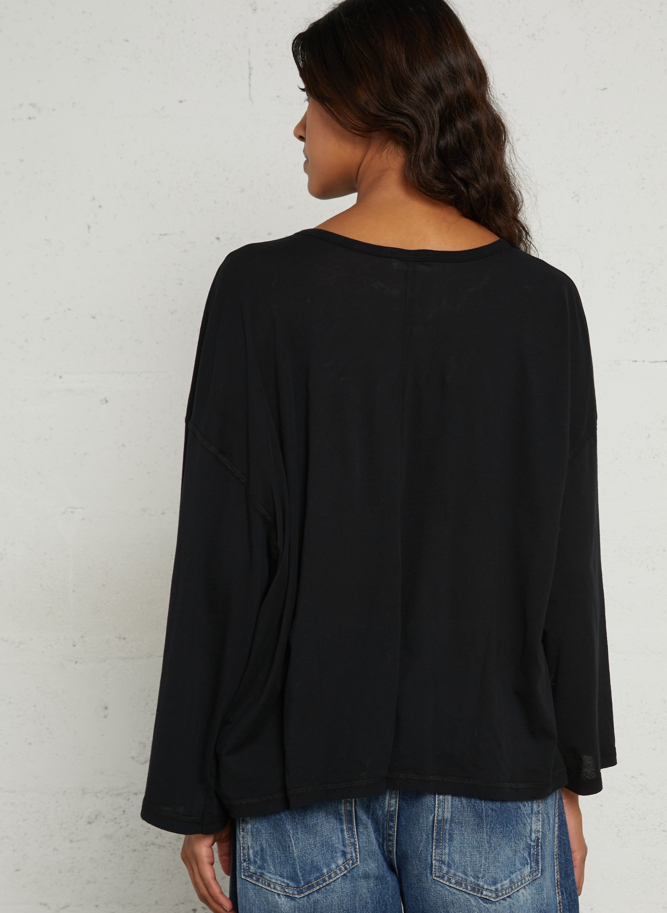 Loose round neck cotton t-shirt AMERICAN VINTAGE Black