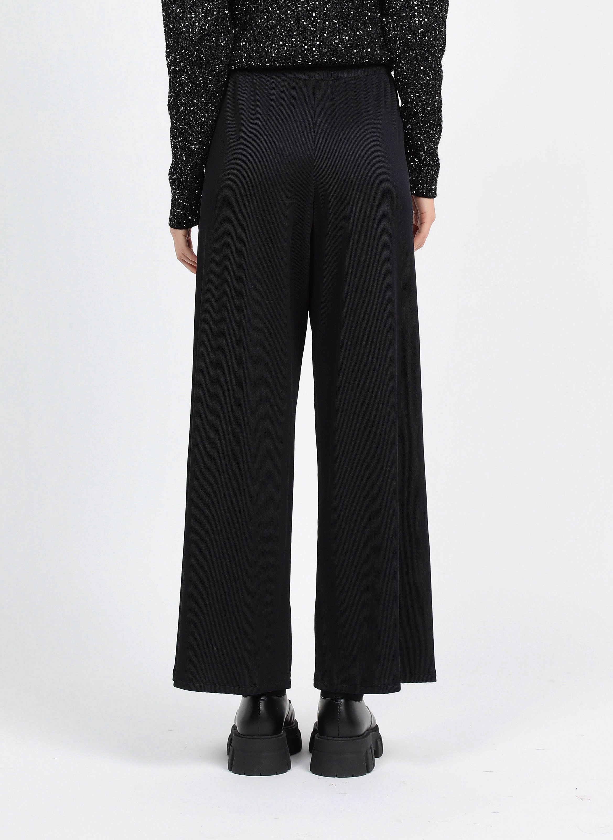 Highwaisted Ribbed Pants Noir Noo Women Place des Tendances