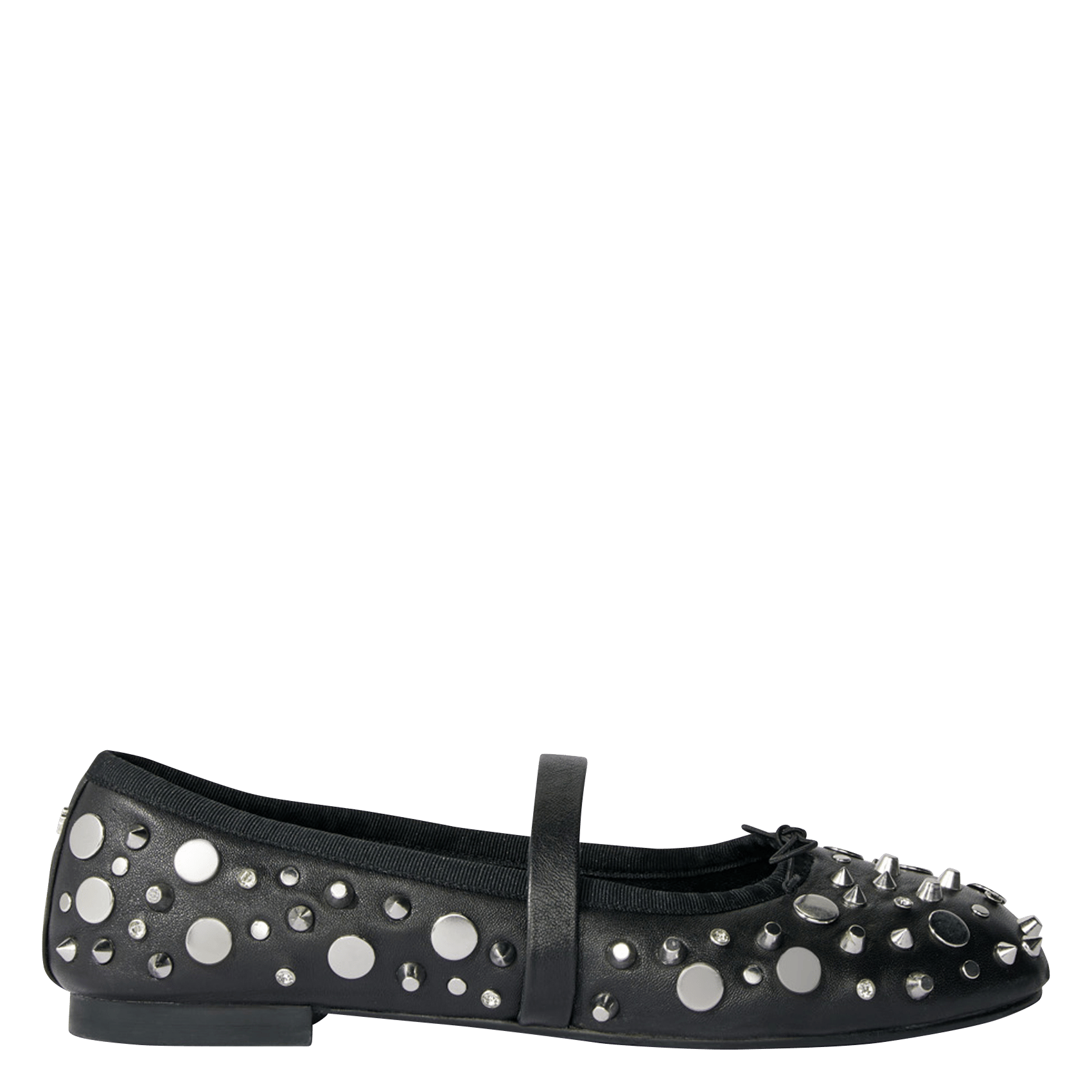 Lederballerinas Mit Nieten Und Studs Noir Maje - Damen 