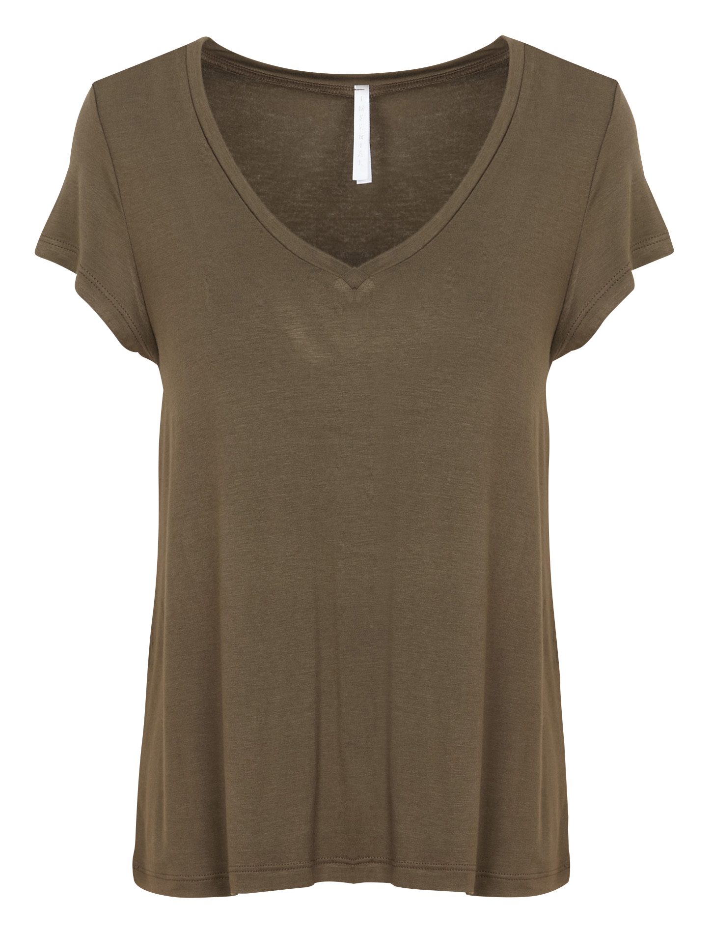 Tee-shirt droit col V IMPERIAL Kaki