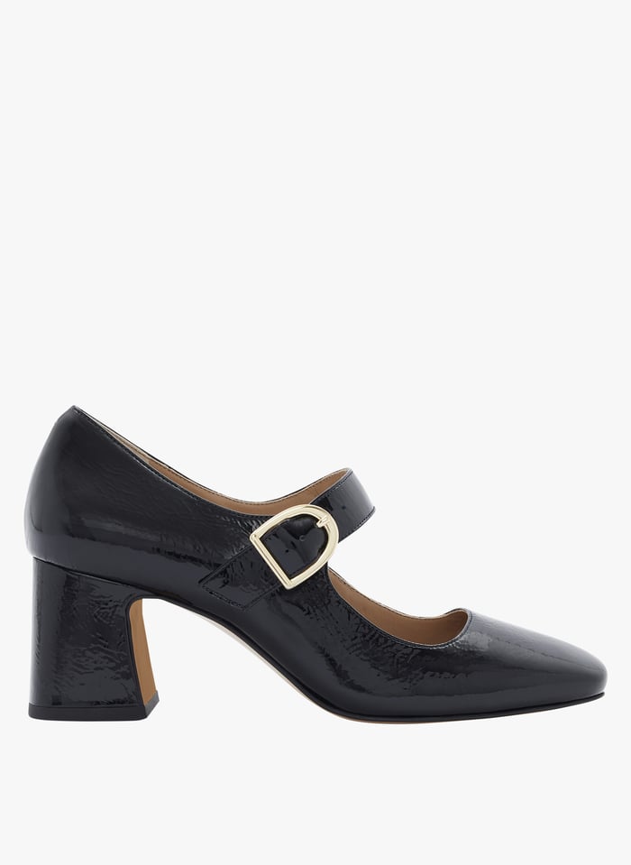 Babies talon en cuir verni Noir