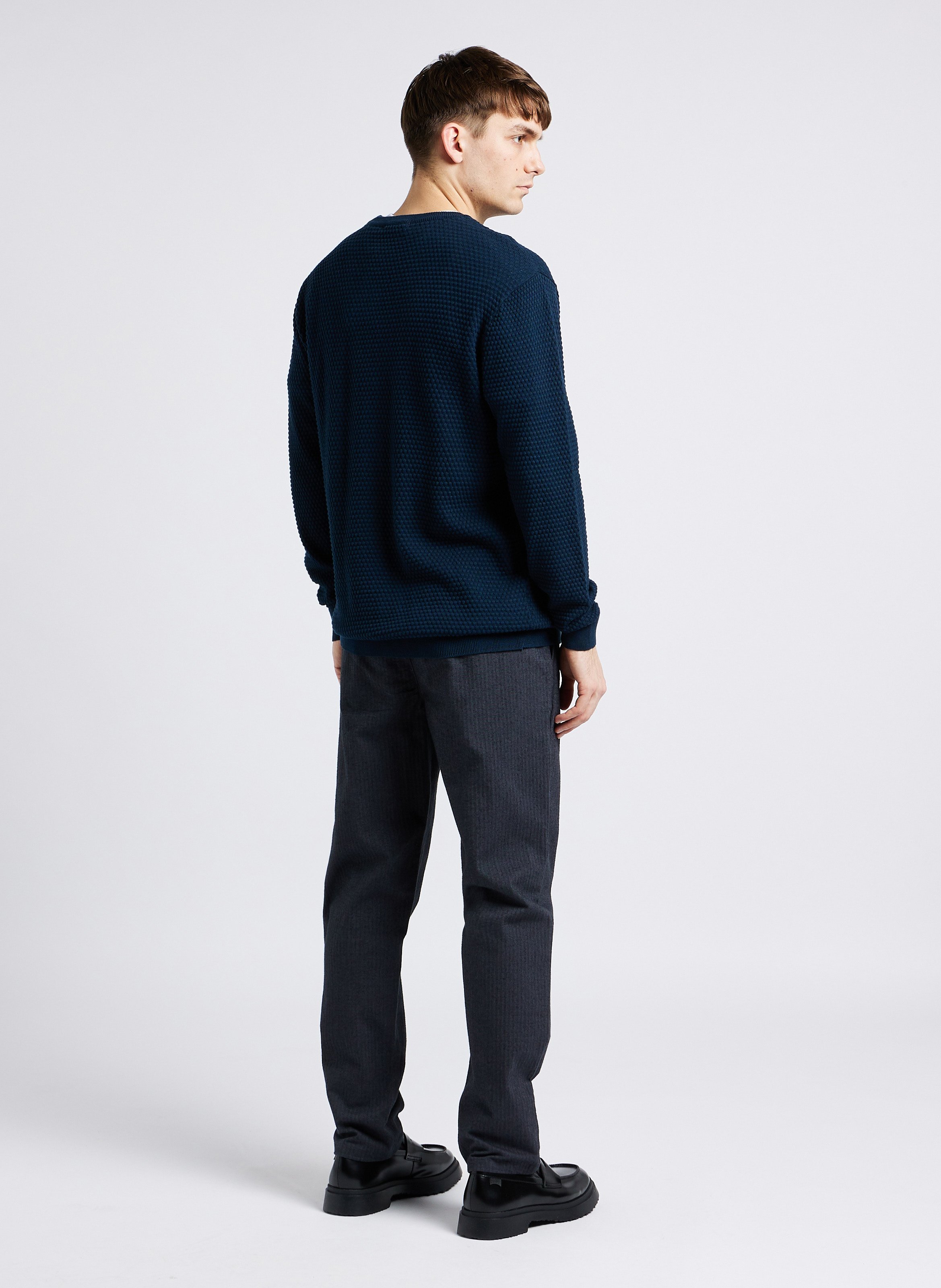 Pantalon droit en coton biologique mélangé KNOWLEDGE COTTON APPAREL Gris