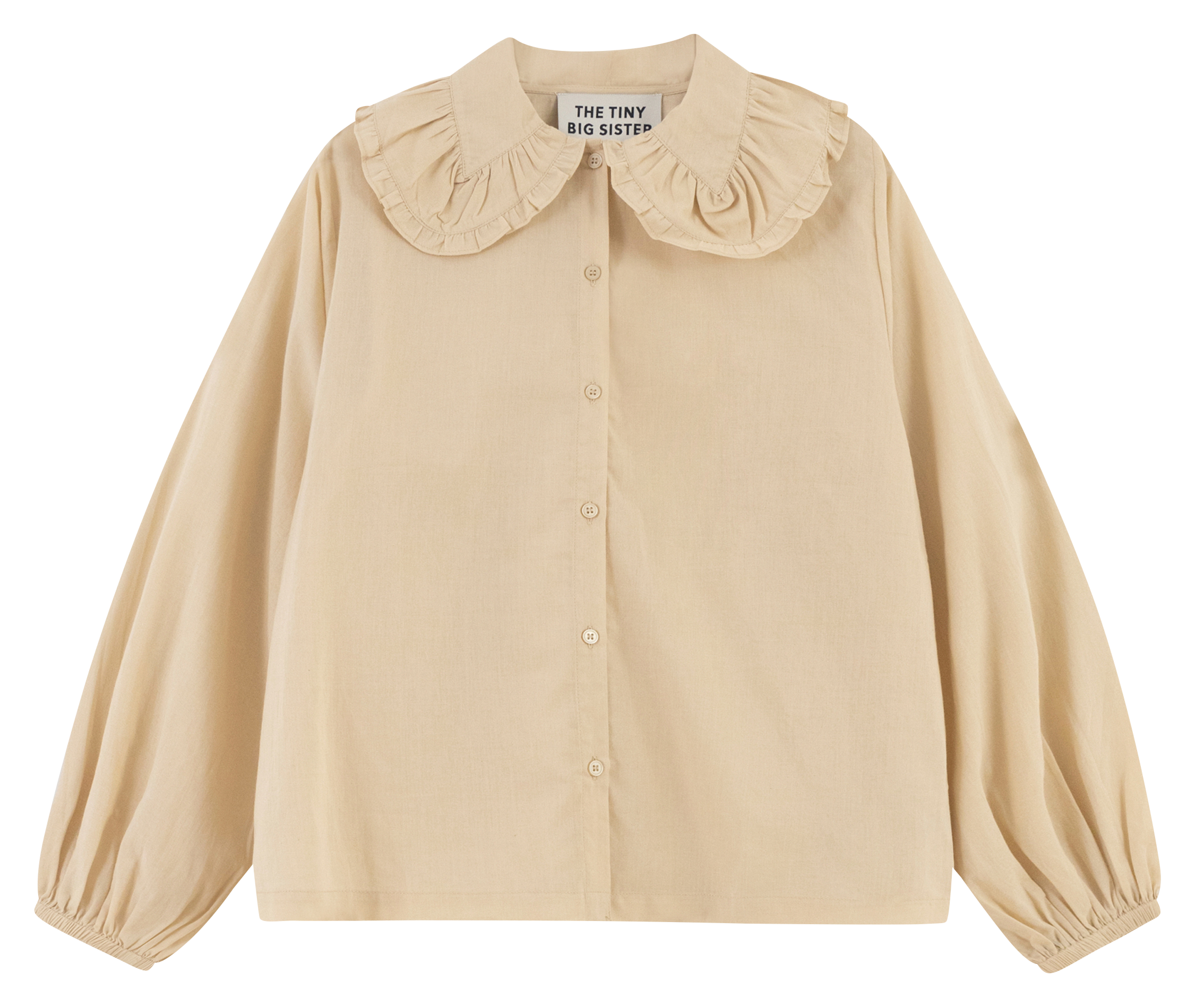 Straight cotton blouse THE TINY BIG SISTER Beige