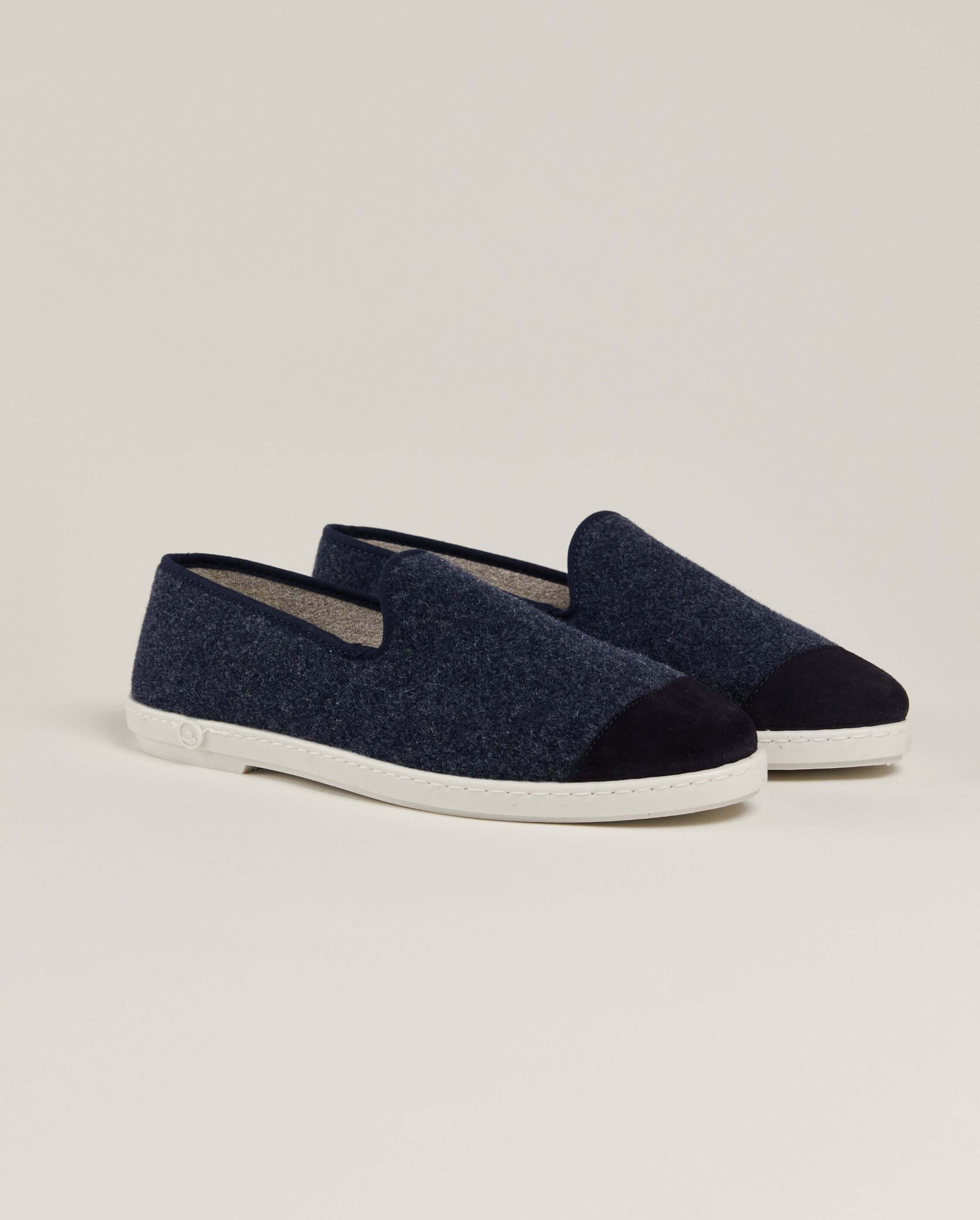 Men's wool slipper, navy blue ANGARDE Blue