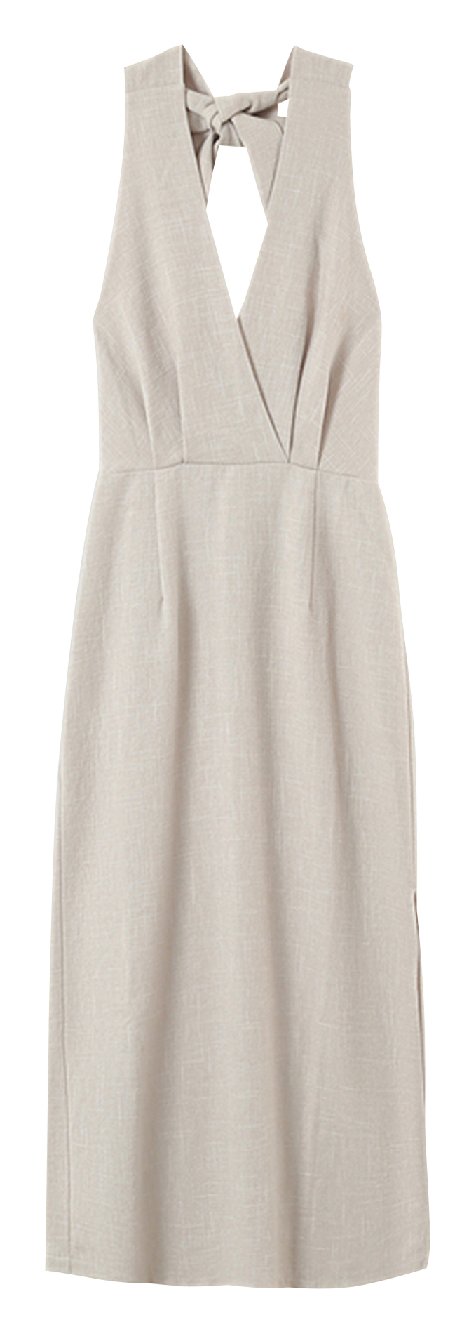 Robe col V  GRACE ET MILA Beige