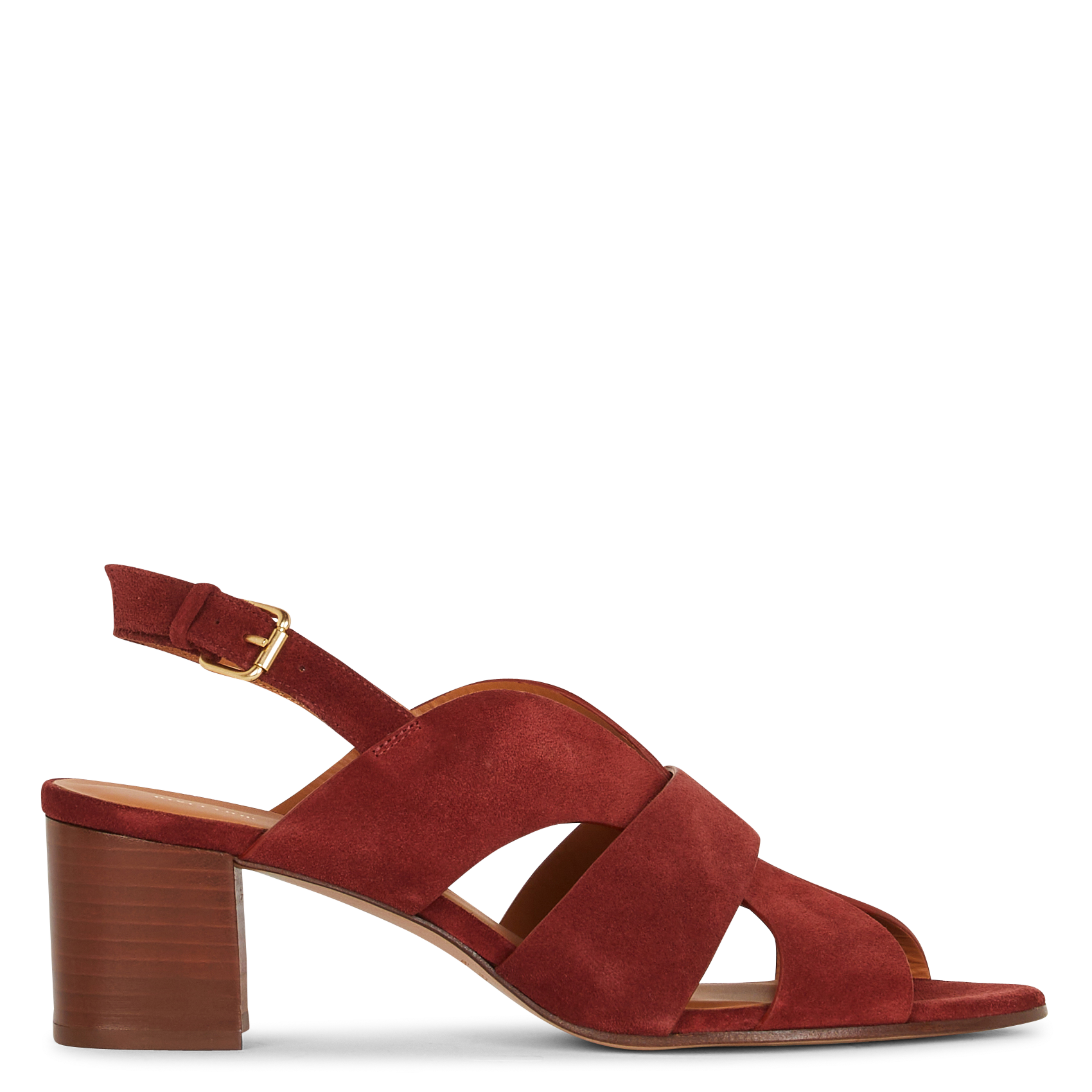 Sandales à talons en cuir RIVECOUR Marron