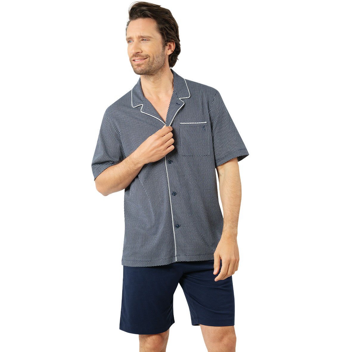 Men's short open business pajamas by Eminence EMINENCE Blue