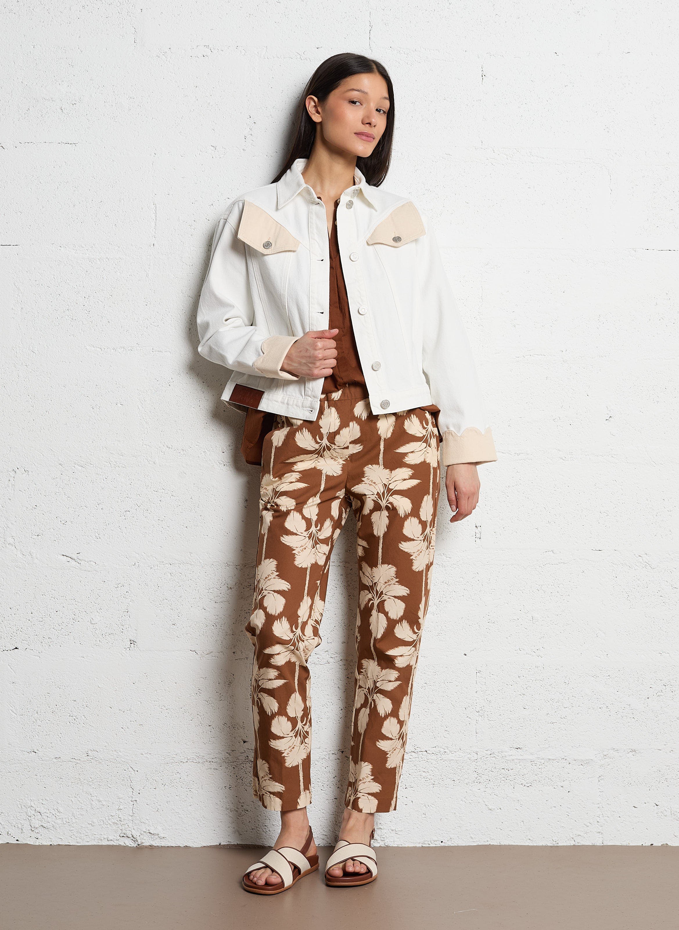 Jacket with classic cotton denim collar STELLA NOVA White