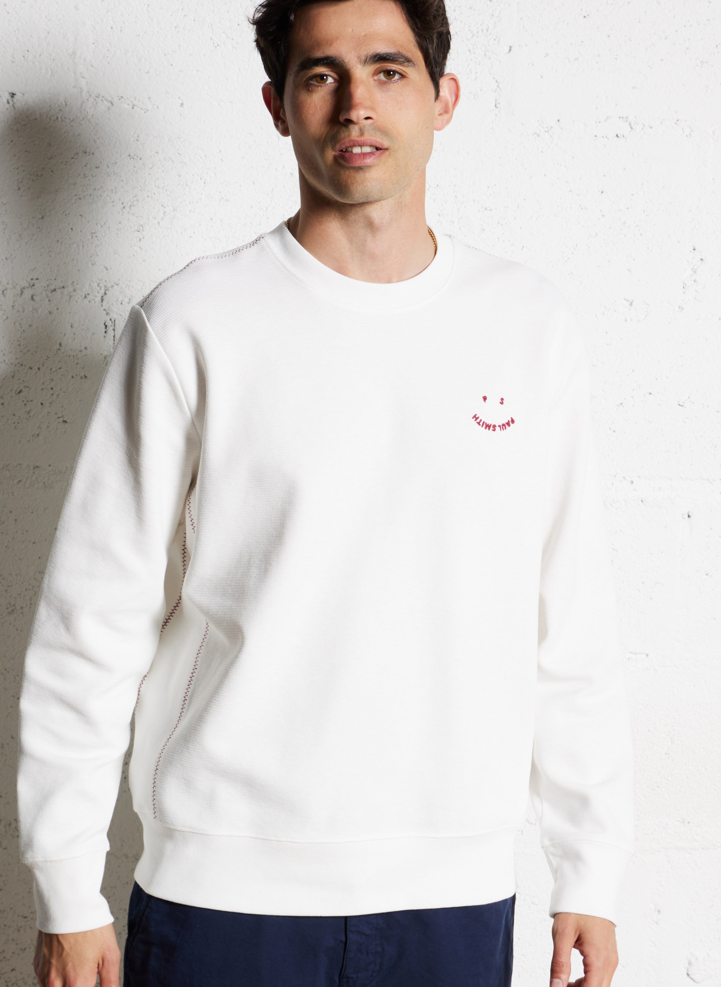 Oversized cotton blend sweatshirt PAUL SMITH White
