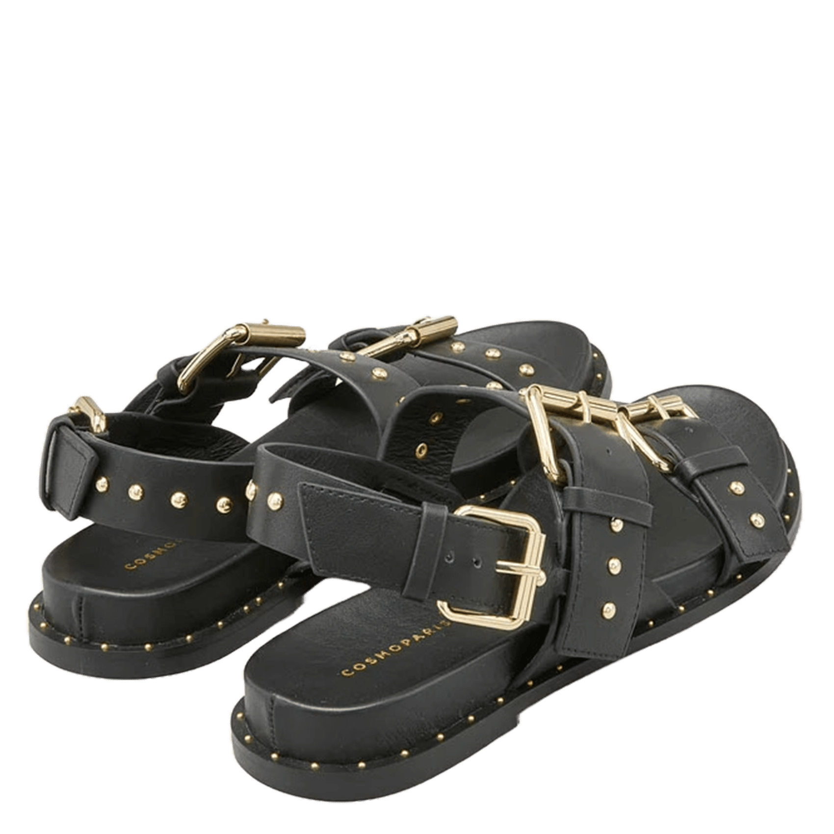 Sandales plates en cuir COSMOPARIS Noir