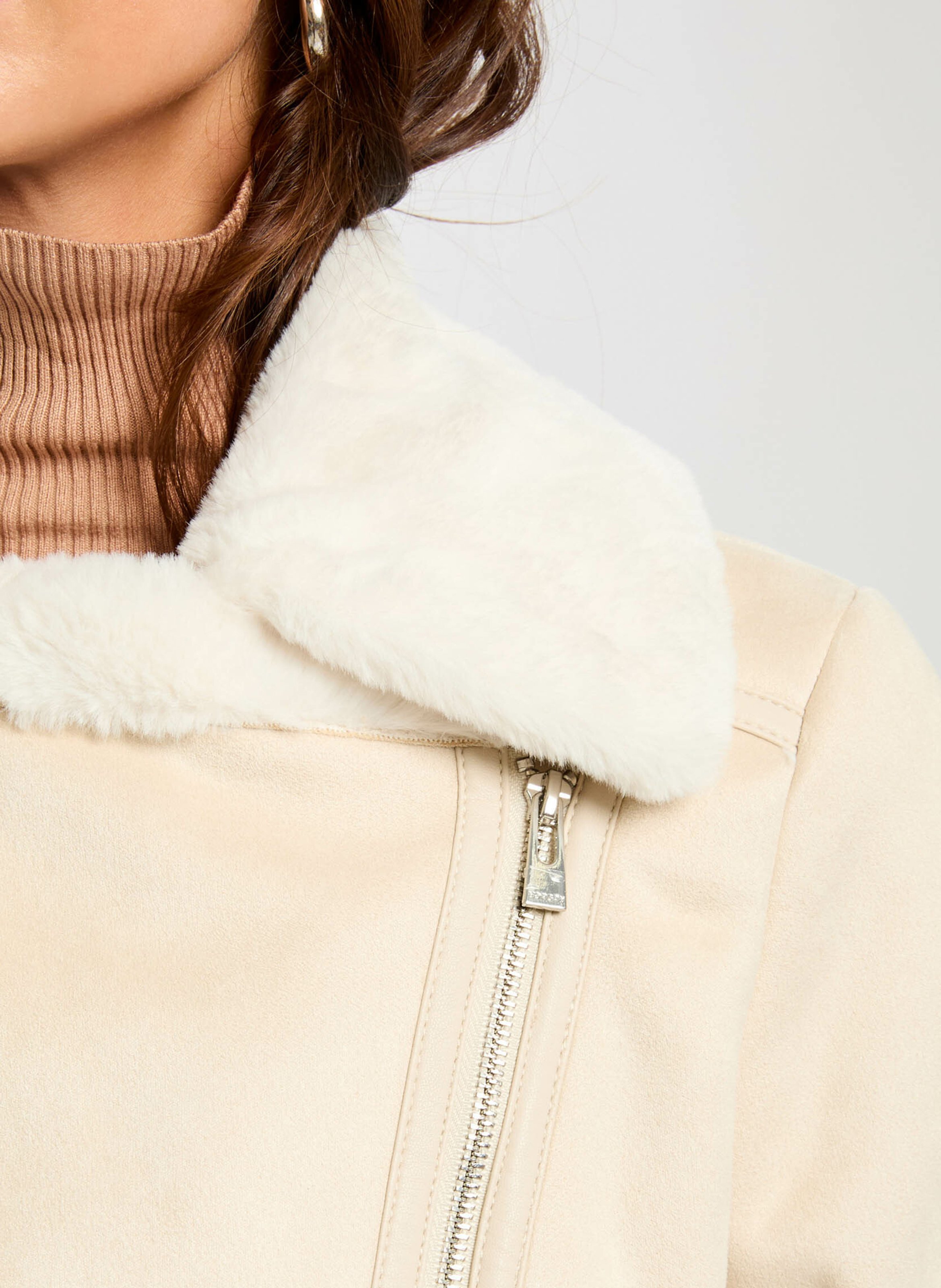 Veste droite col classique MORGAN Beige