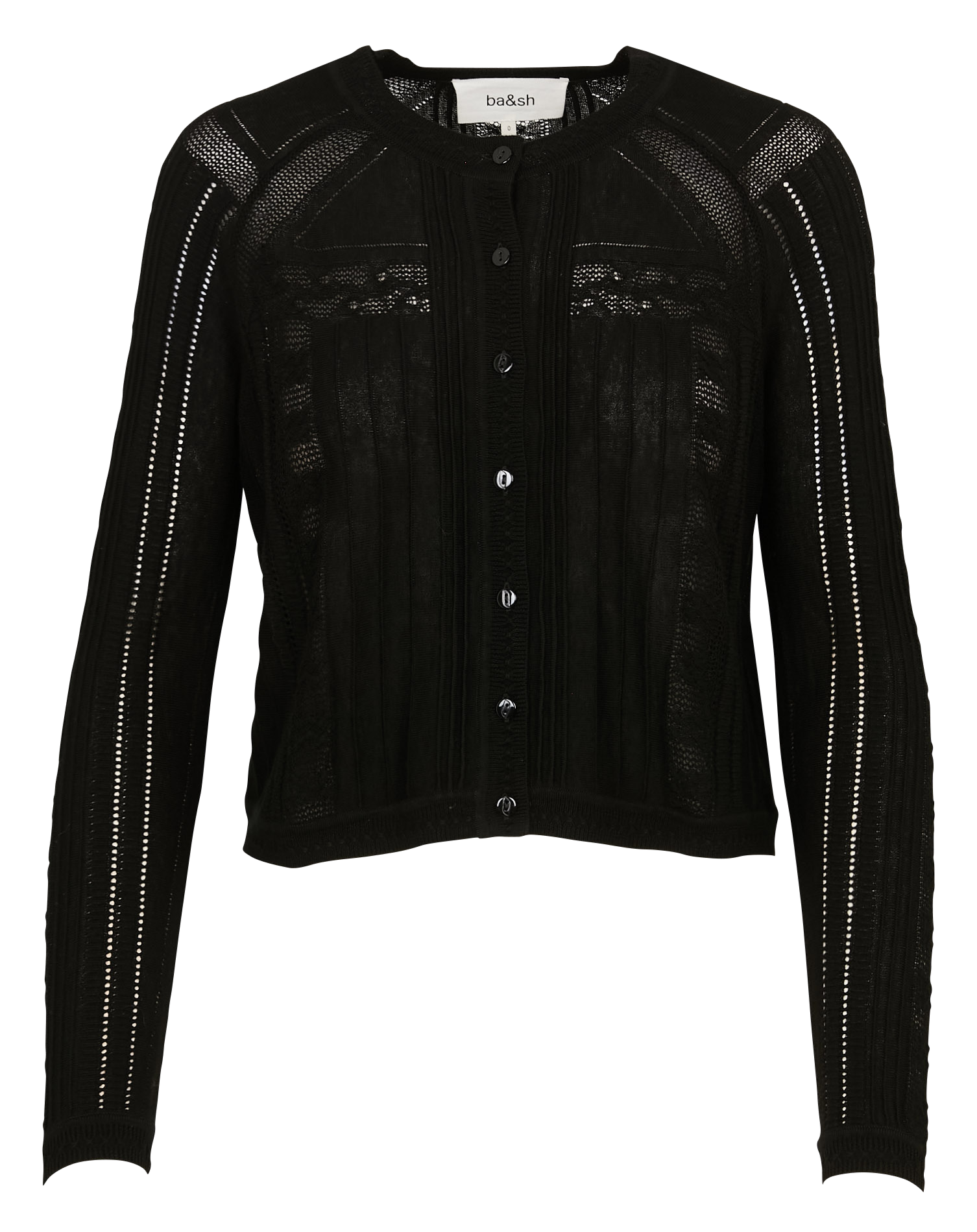 Gilet col rond en laine mélangée BA&SH Noir