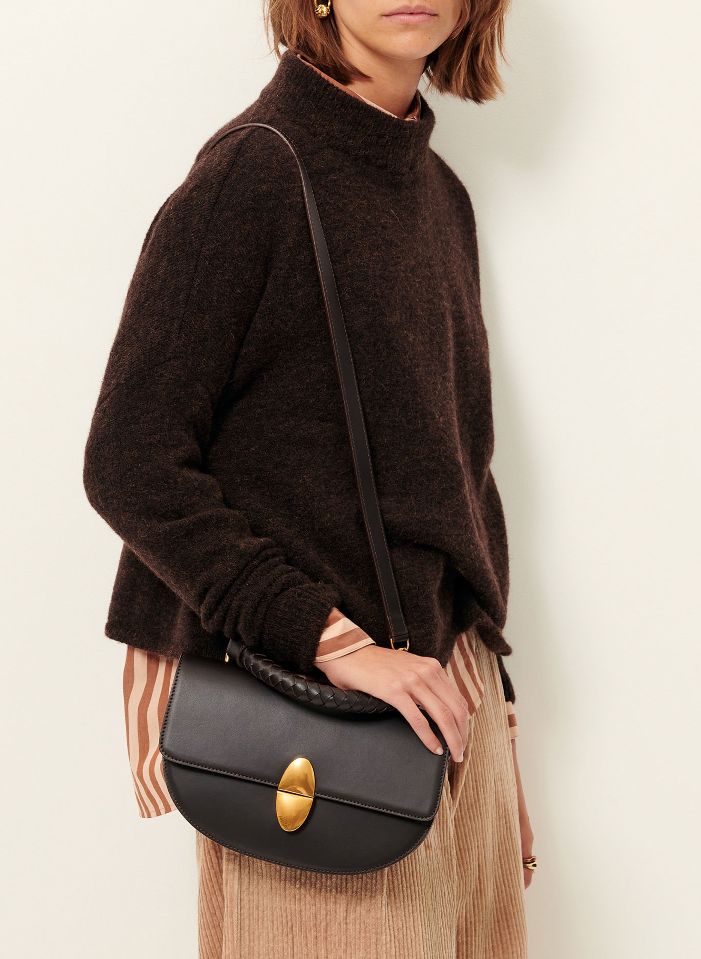 Loose-fit wool-blend sweater SESSUN Brown