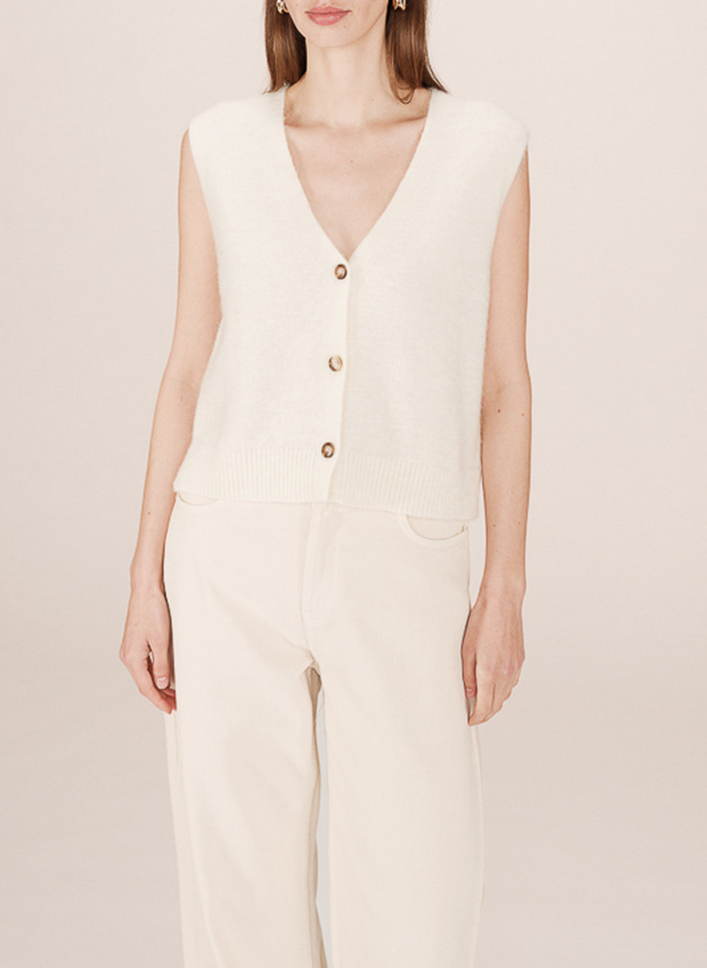 Shawl-collar cardigan GRACE ET MILA Beige