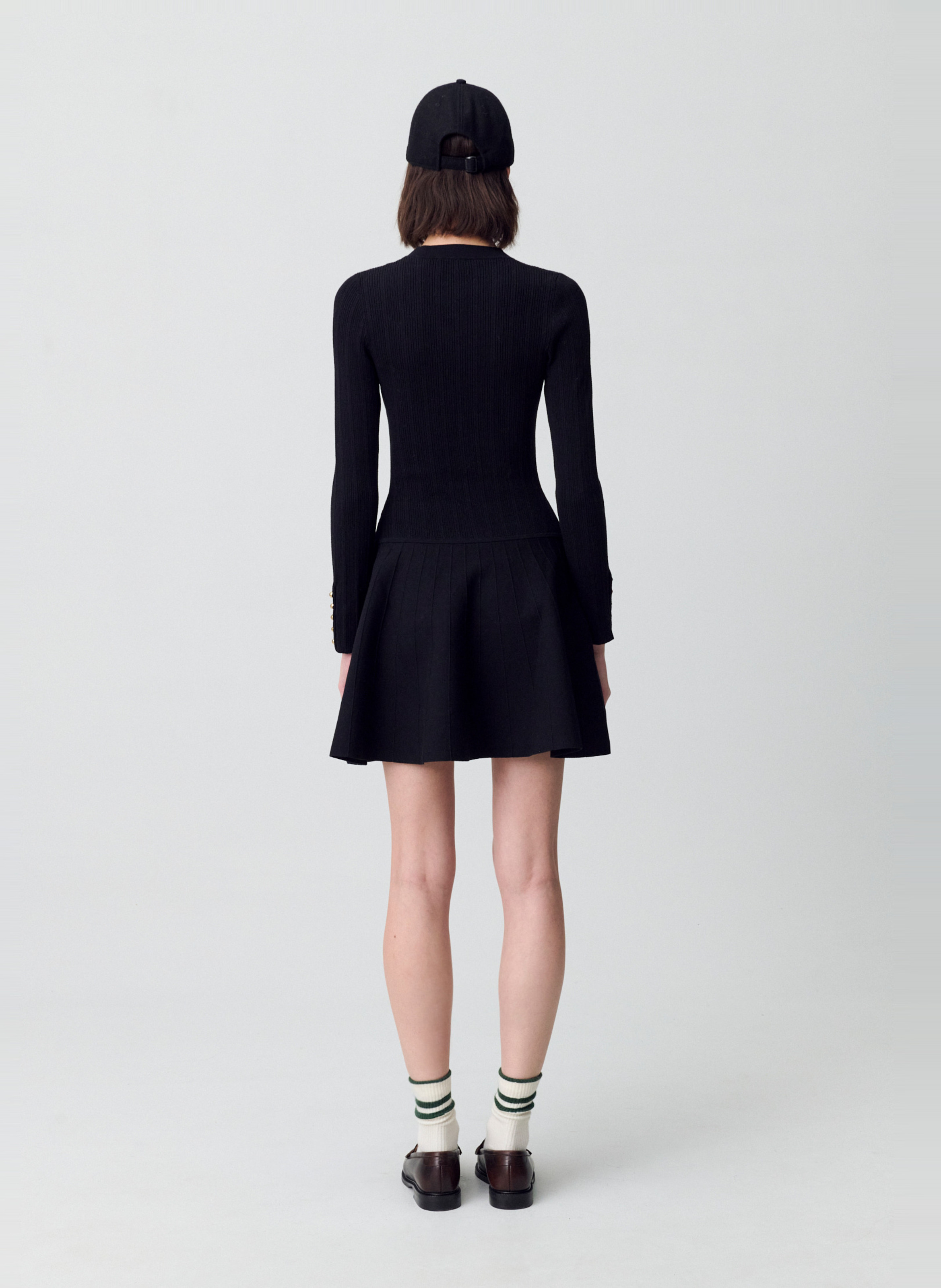 Robe courte en maille Noir