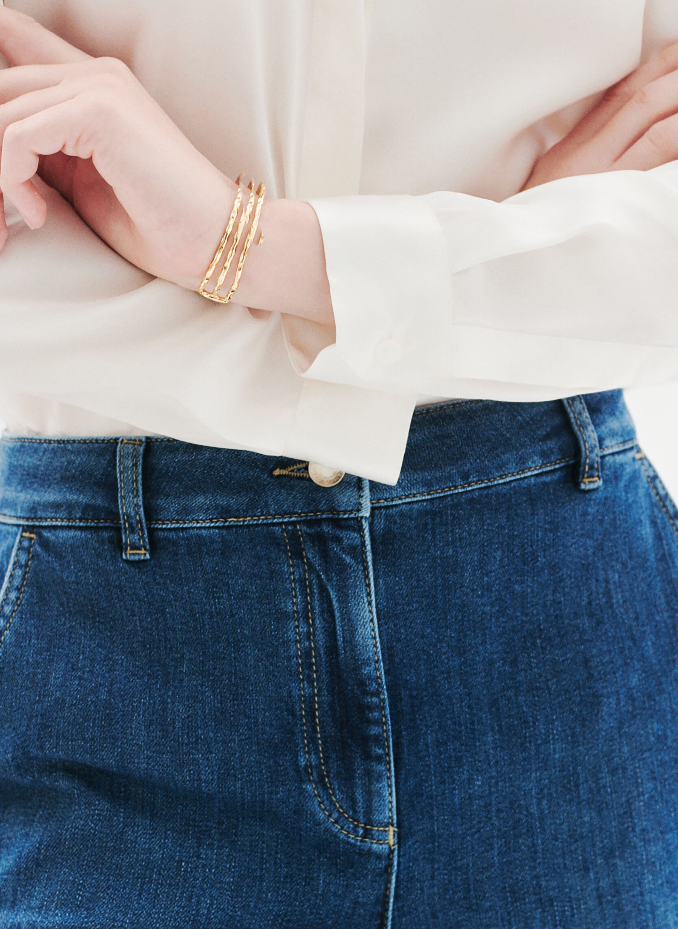 Jean large en coton mélangé CAROLL Bleu