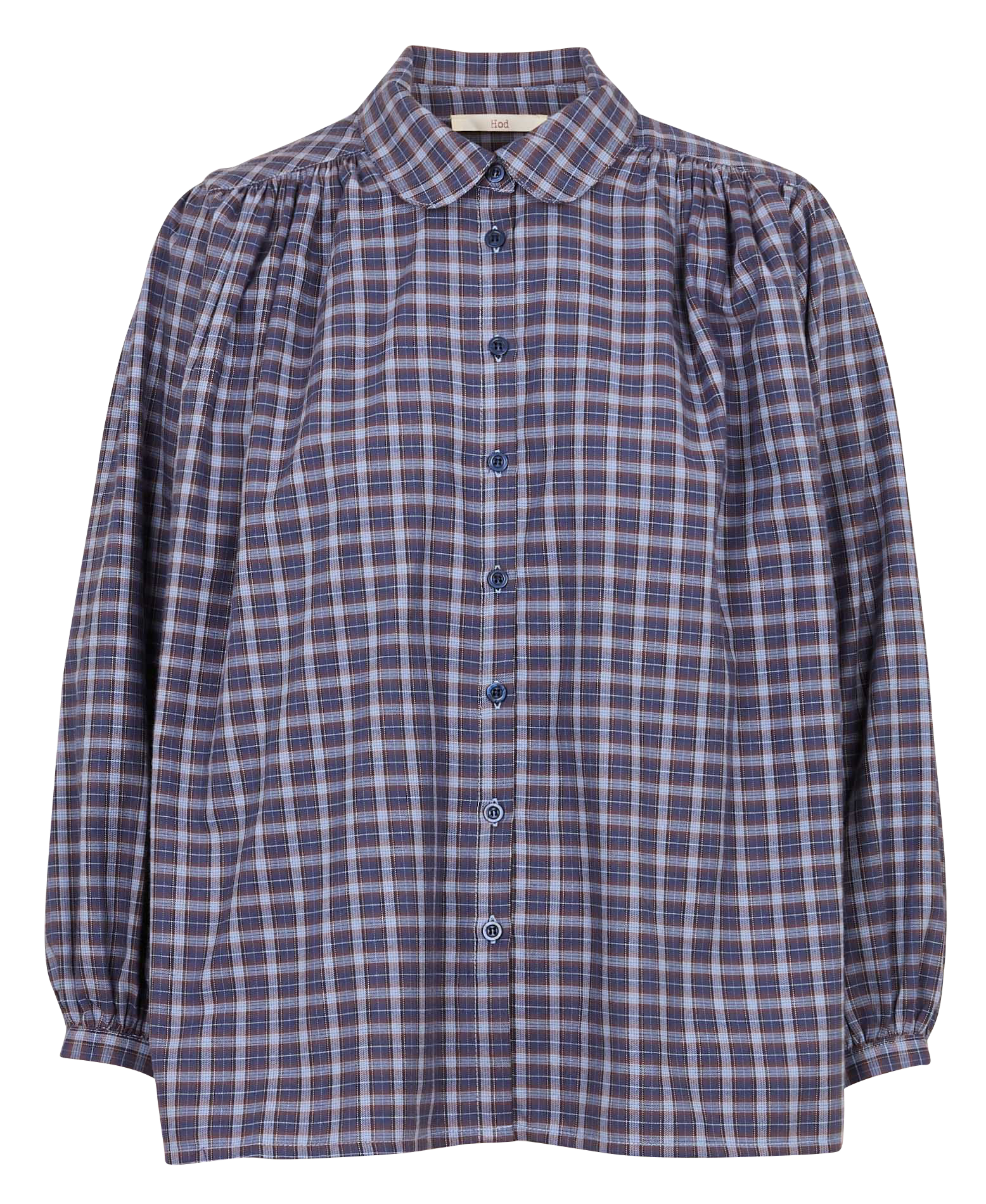 Cotton classic-collar checked shirt HOD PARIS Blue