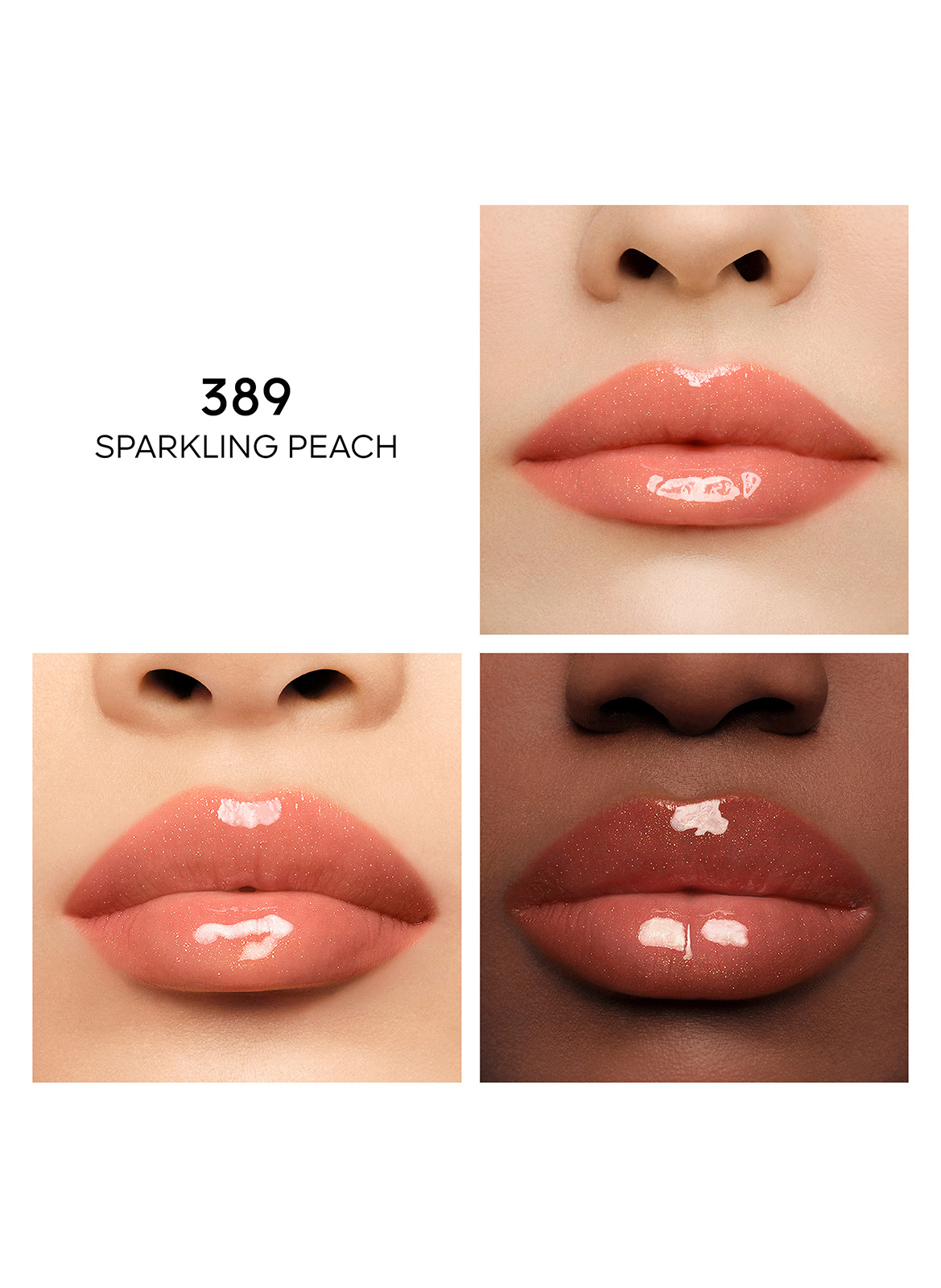 KissKiss Bee Glow Oil - Huile à lèvres teintée au miel 92% d’origine naturelle GUERLAIN 389 sparkling peach