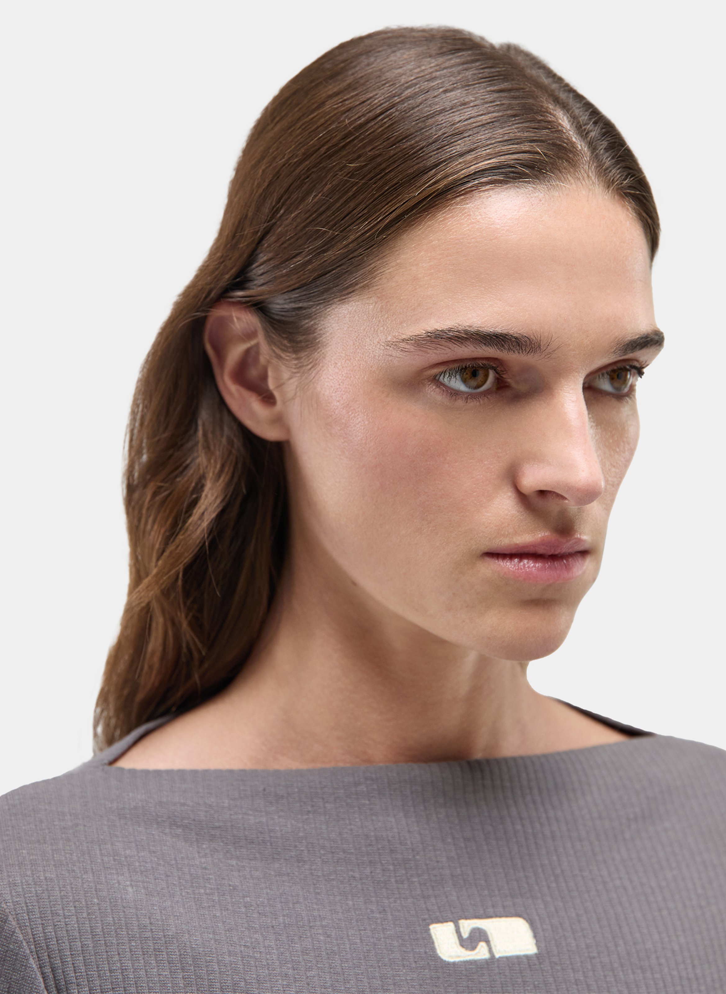 Fitted Boat Neck T-shirt LAAGAM Silver