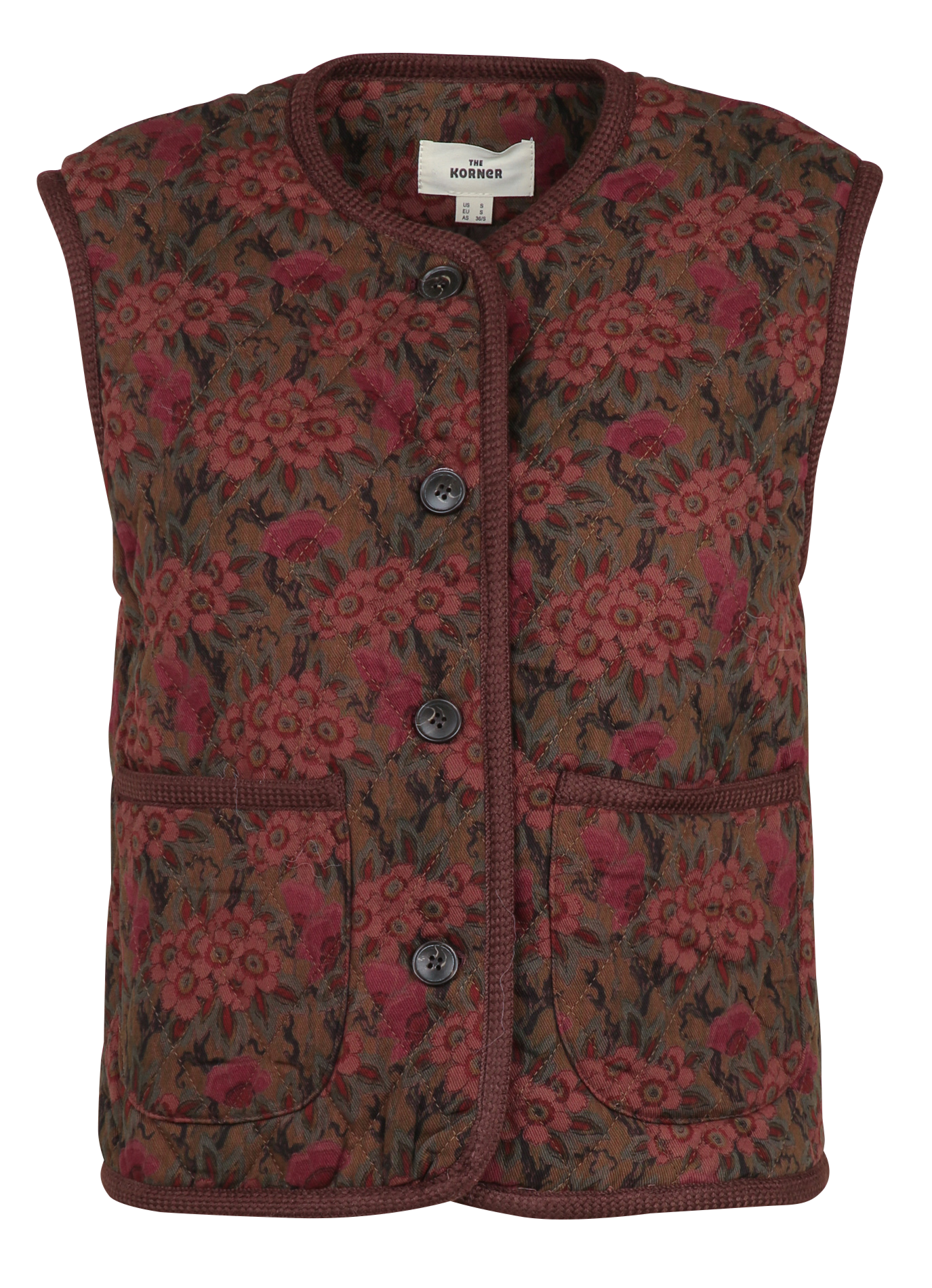 Baumwoll-Strickjacke mit Rundhalsausschnitt THE KORNER Braun