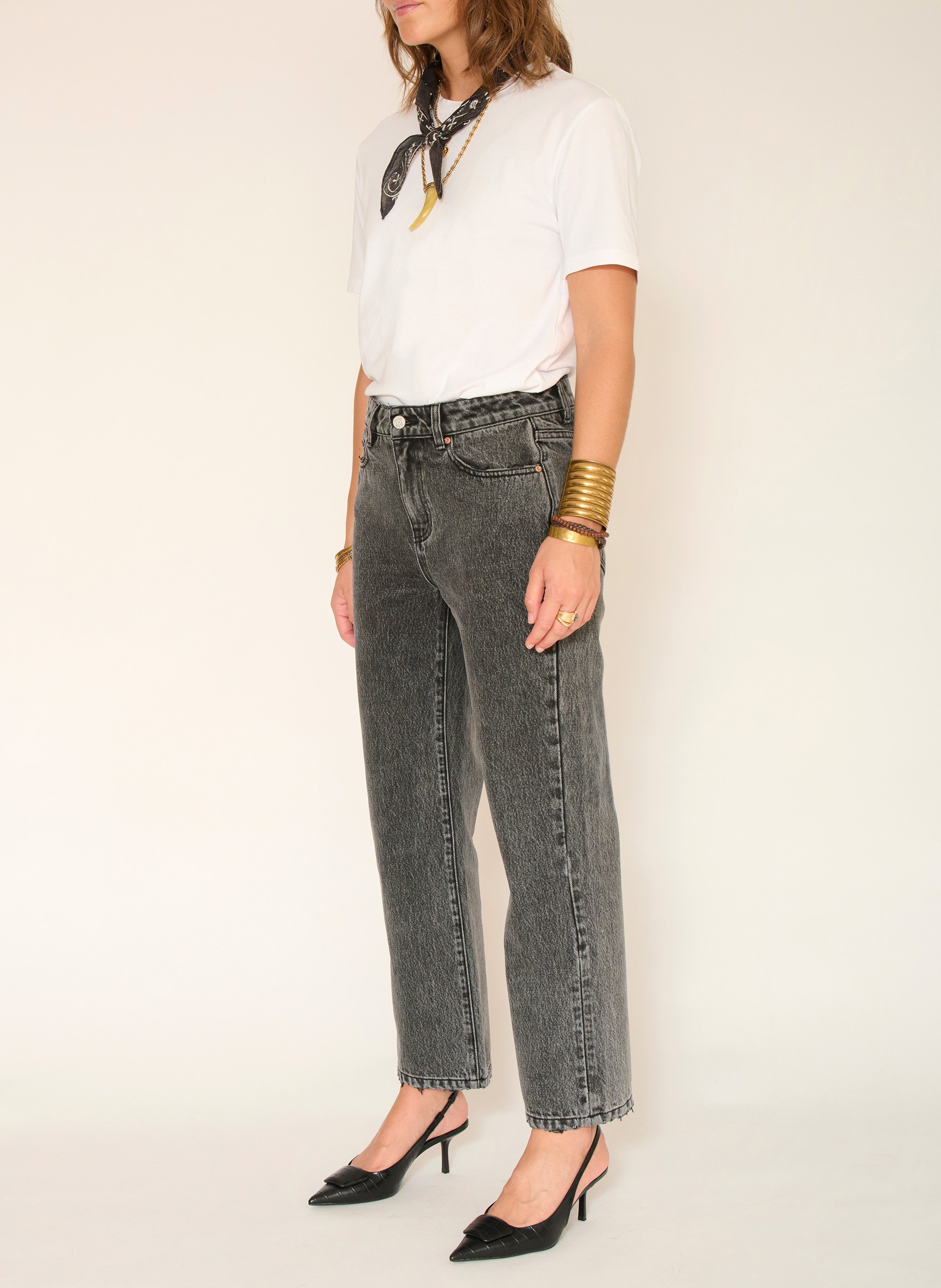 Jean droit en coton MKT Gris